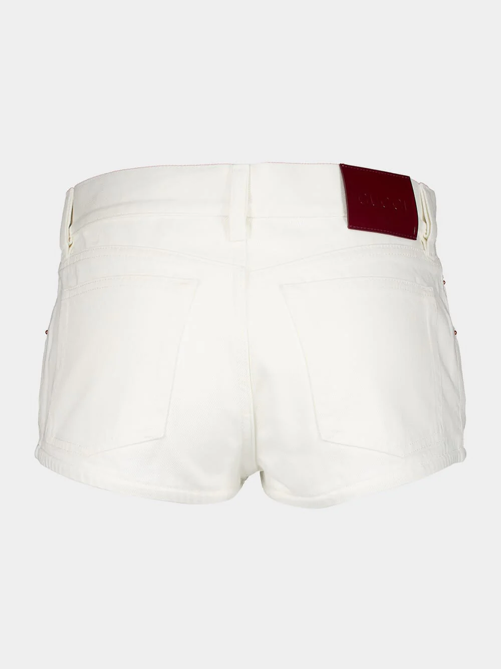 White Denim Mini Shorts - Image 2