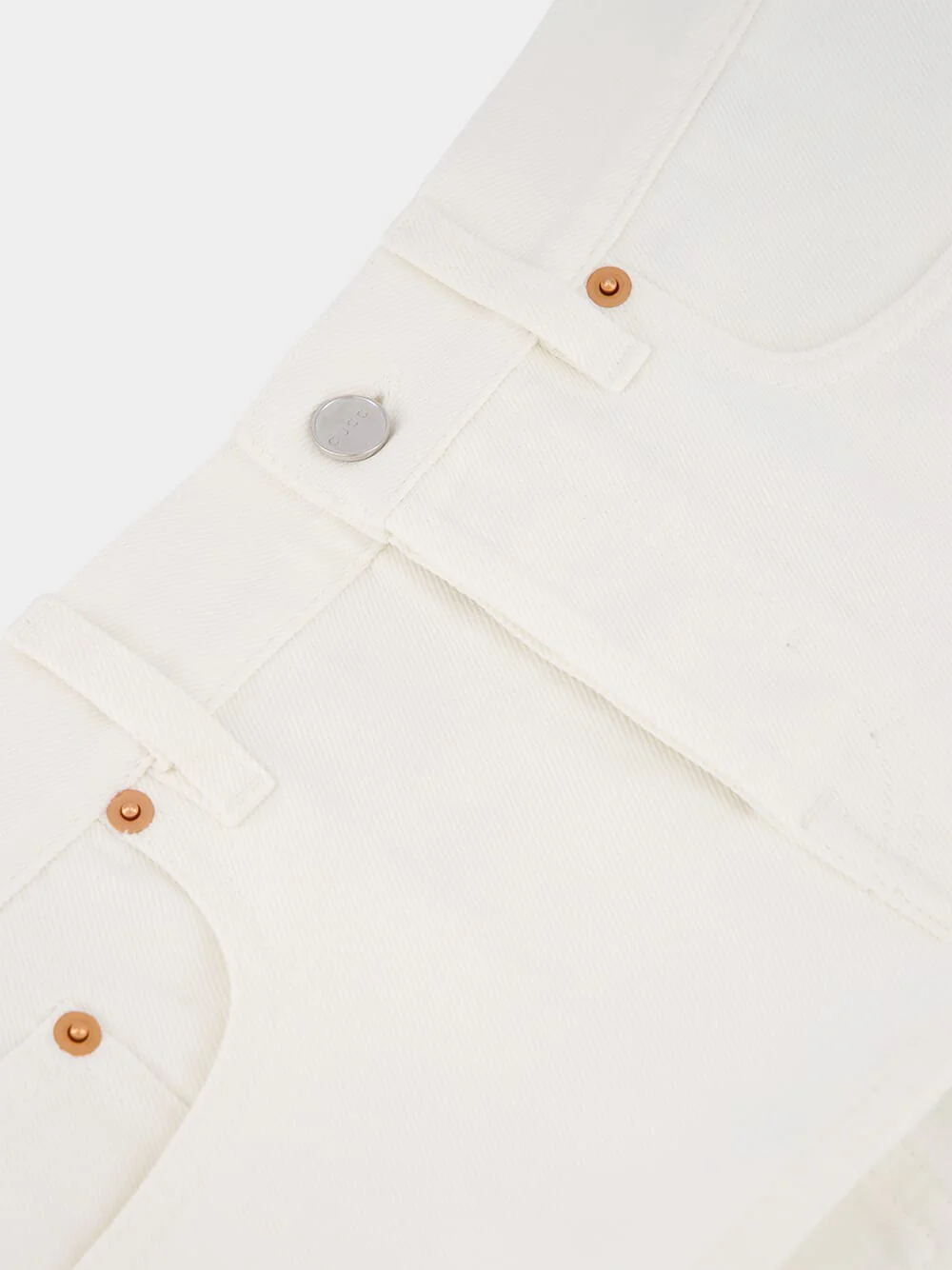 White Denim Mini Shorts - Image 3