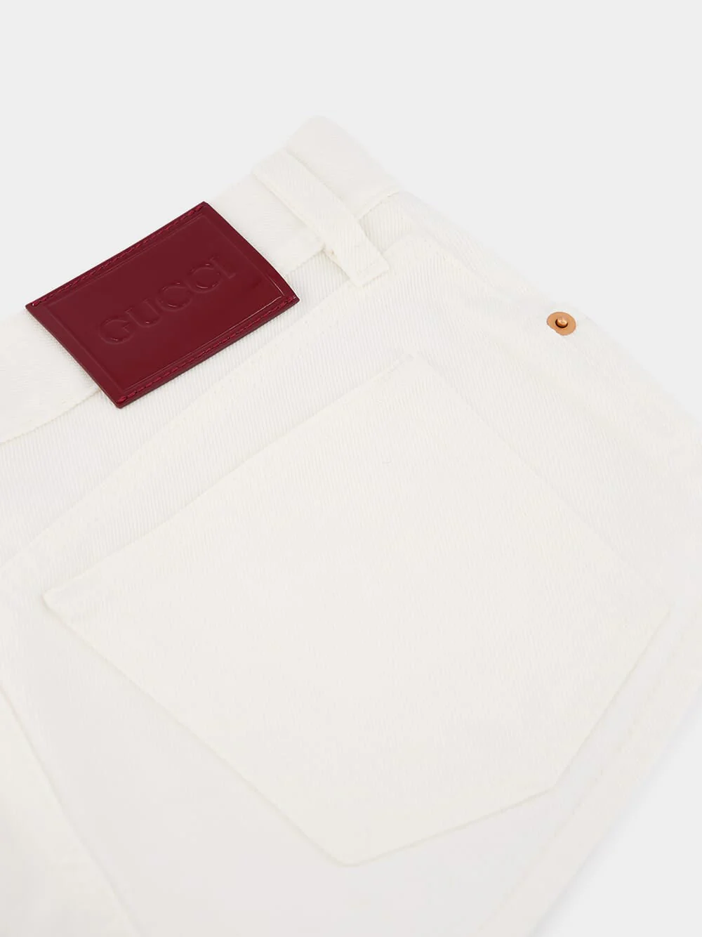 White Denim Mini Shorts - Image 4