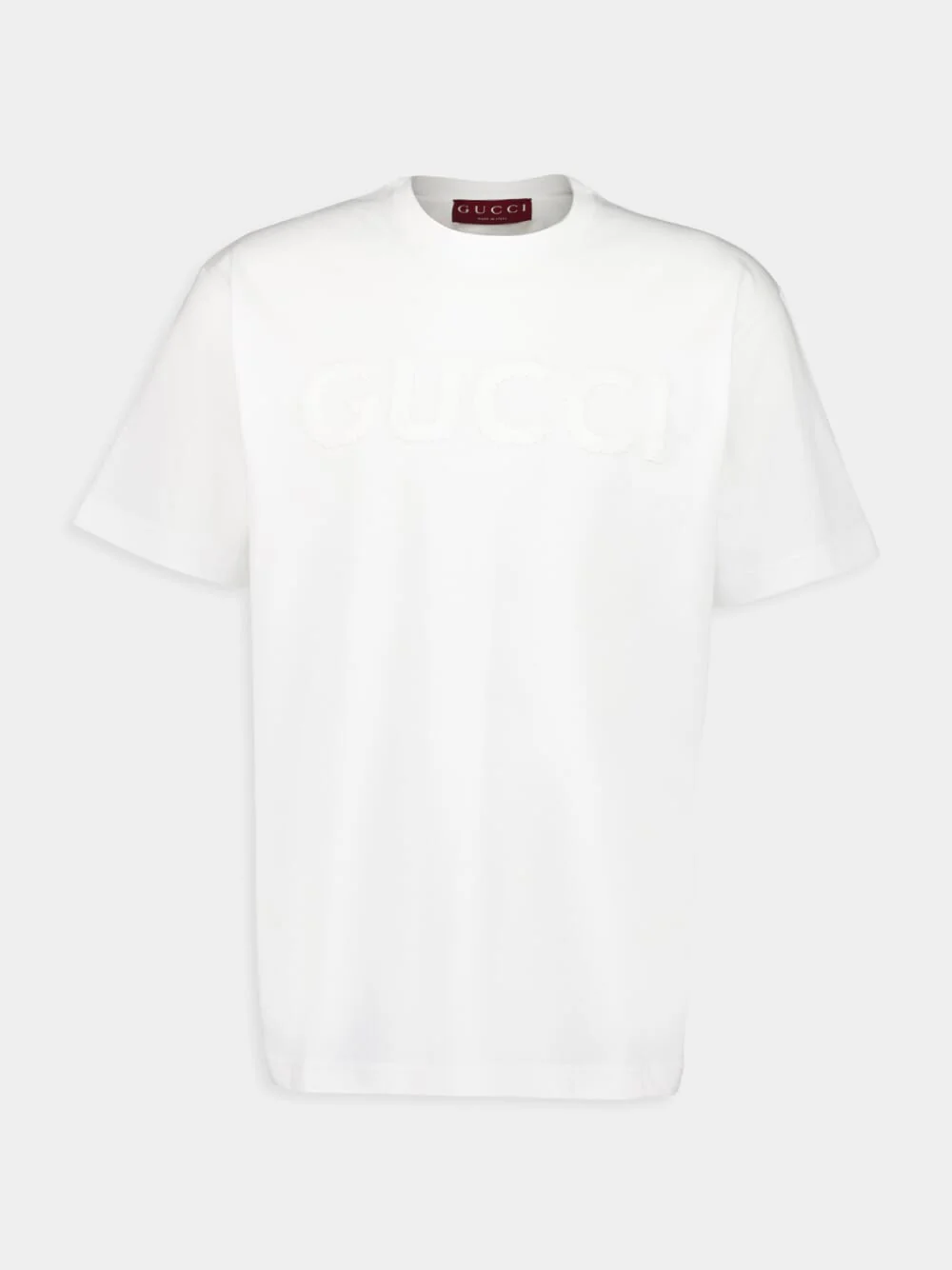 White Embroidered Cotton Jersey T-Shirt