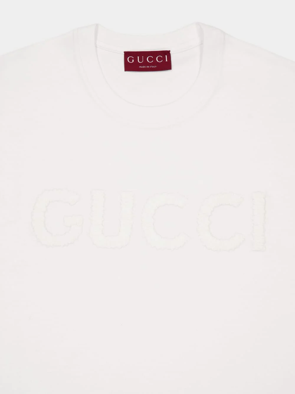 White Embroidered Cotton Jersey T-Shirt - Image 3