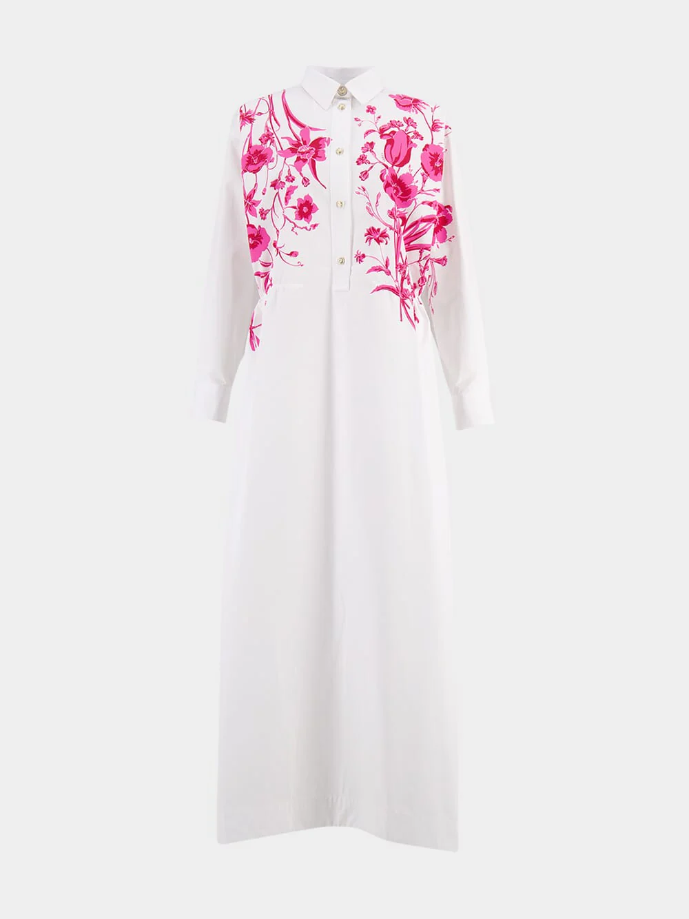 White Floral Maxi Cotton Dress