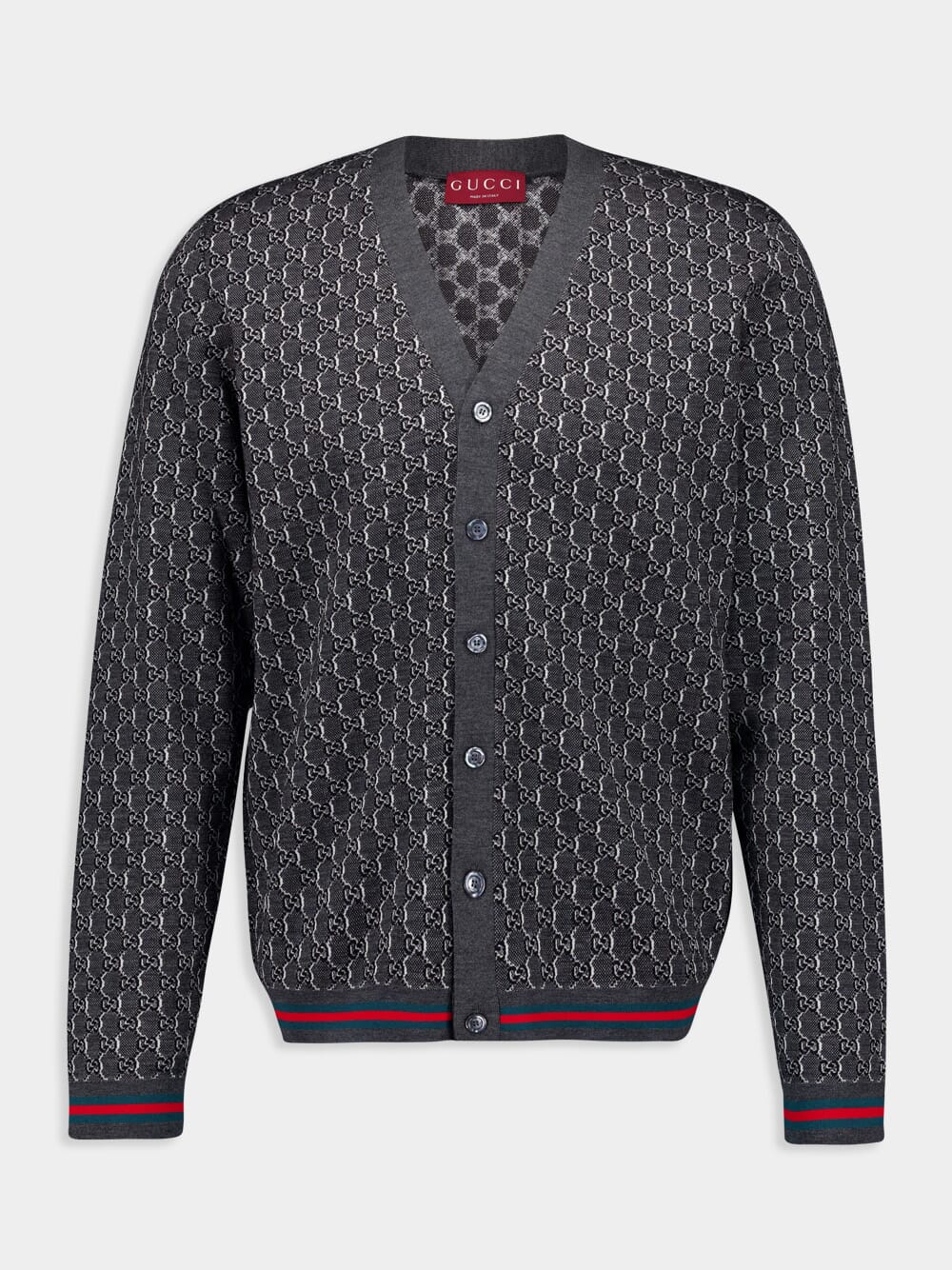Wool and Silk GG Shadow Cardigan
