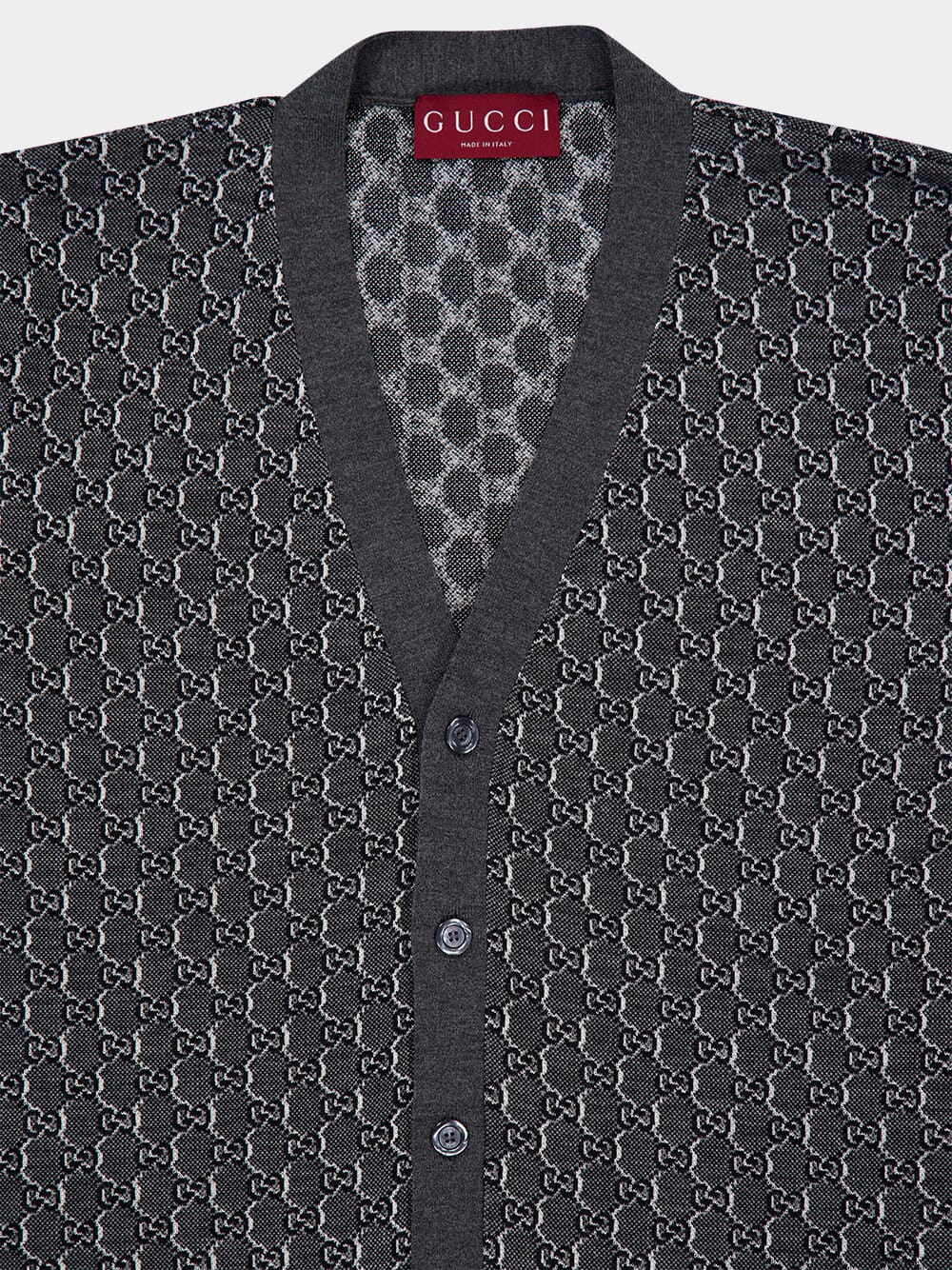 Wool and Silk GG Shadow Cardigan - Image 3