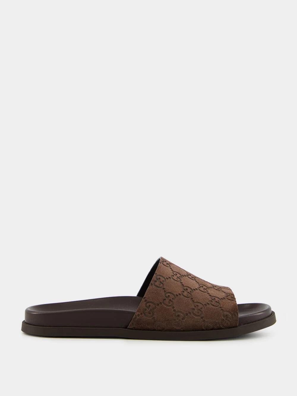 Cocoa Brown Rhein Original GG Suede Slides