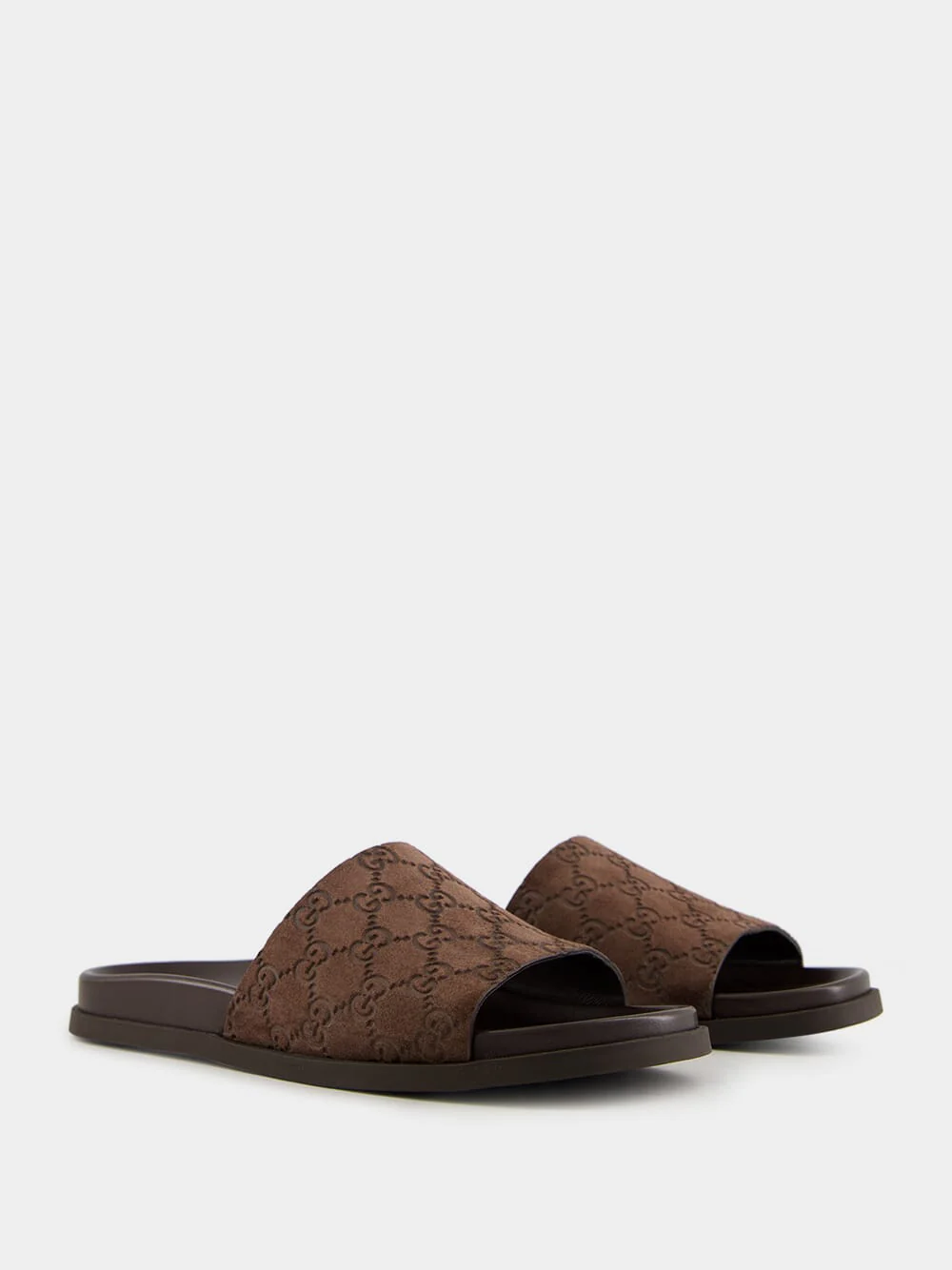 Cocoa Brown Rhein Original GG Suede Slides - Image 3