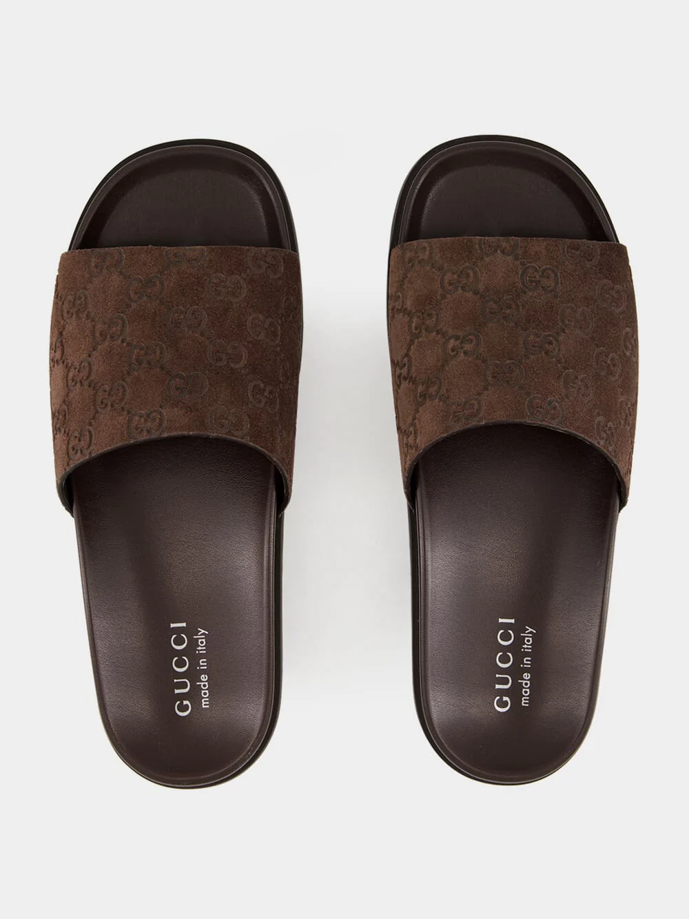 Cocoa Brown Rhein Original GG Suede Slides - Image 4