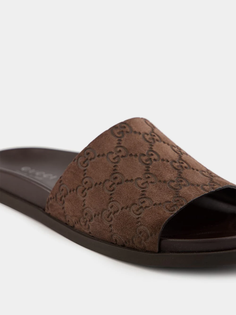 Cocoa Brown Rhein Original GG Suede Slides - Image 6