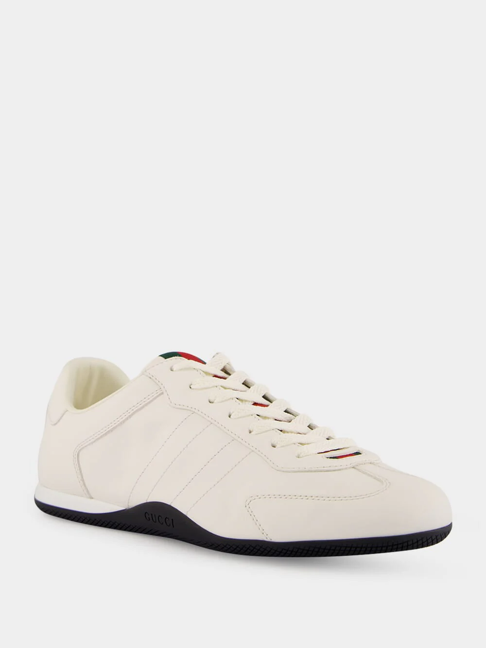 Cream Calfskin Low-Top Sneakers - Image 2