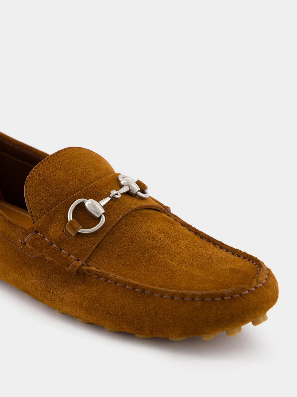 Cuir Brown Suede Horsebit Moccasins - Image 7