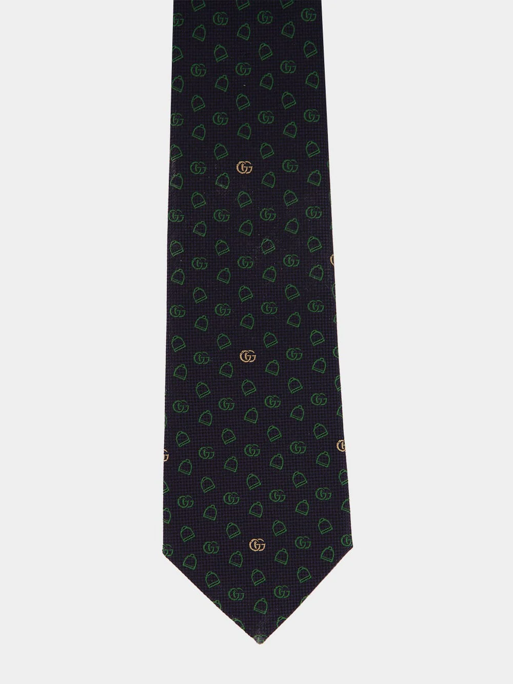 Dark Blue and Green GG Silk Jacquard Tie - Image 2