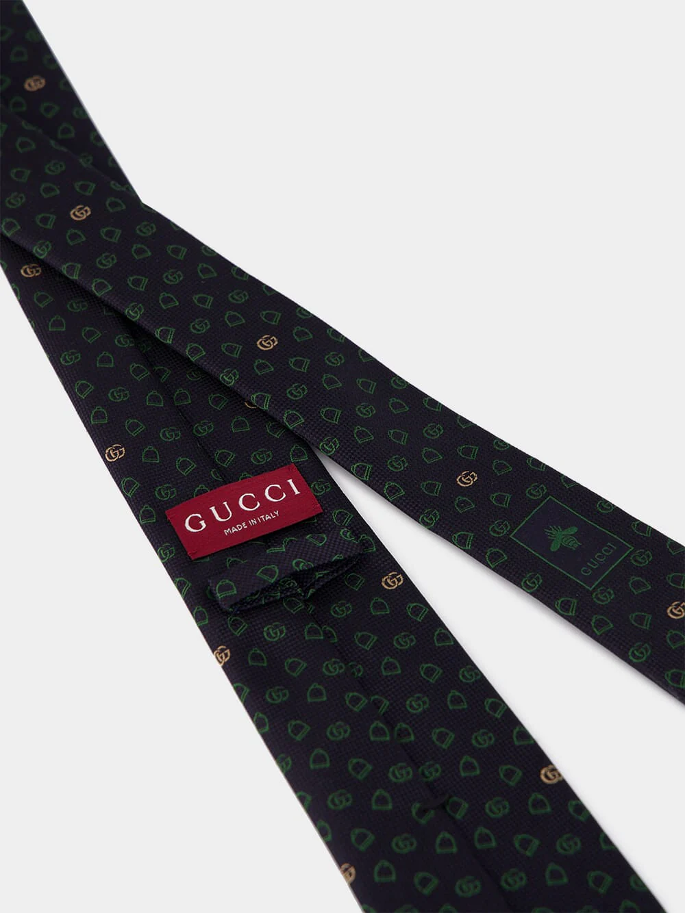 Dark Blue and Green GG Silk Jacquard Tie - Image 4