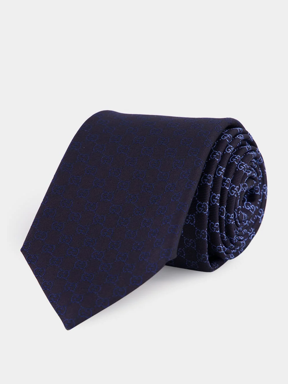 Dark Blue and Light Blue GG Silk Jacquard Tie