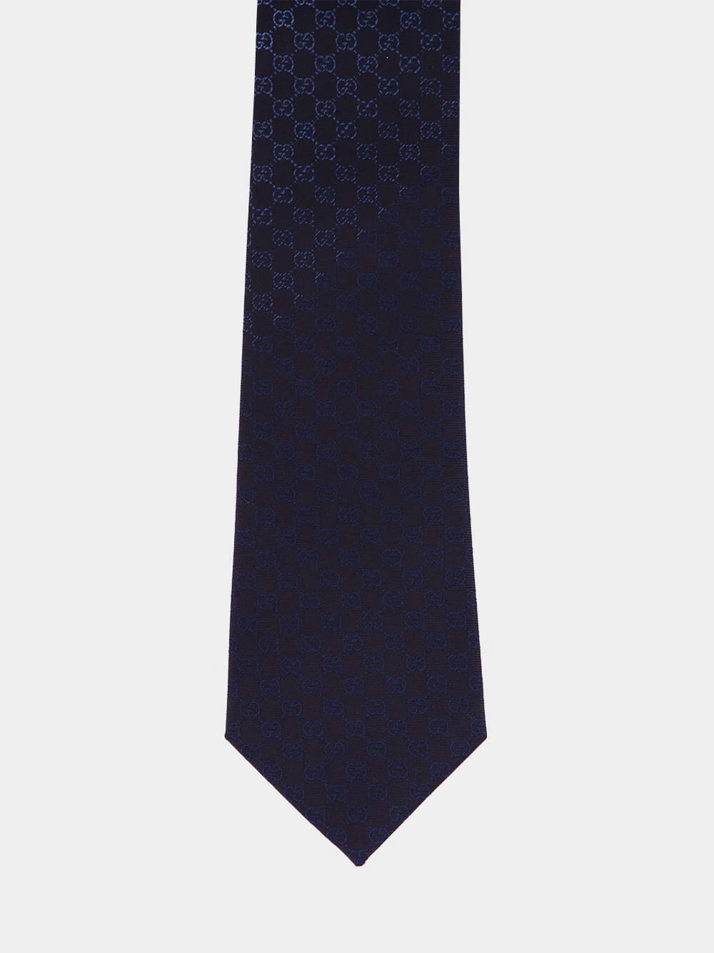Dark Blue and Light Blue GG Silk Jacquard Tie - Image 2