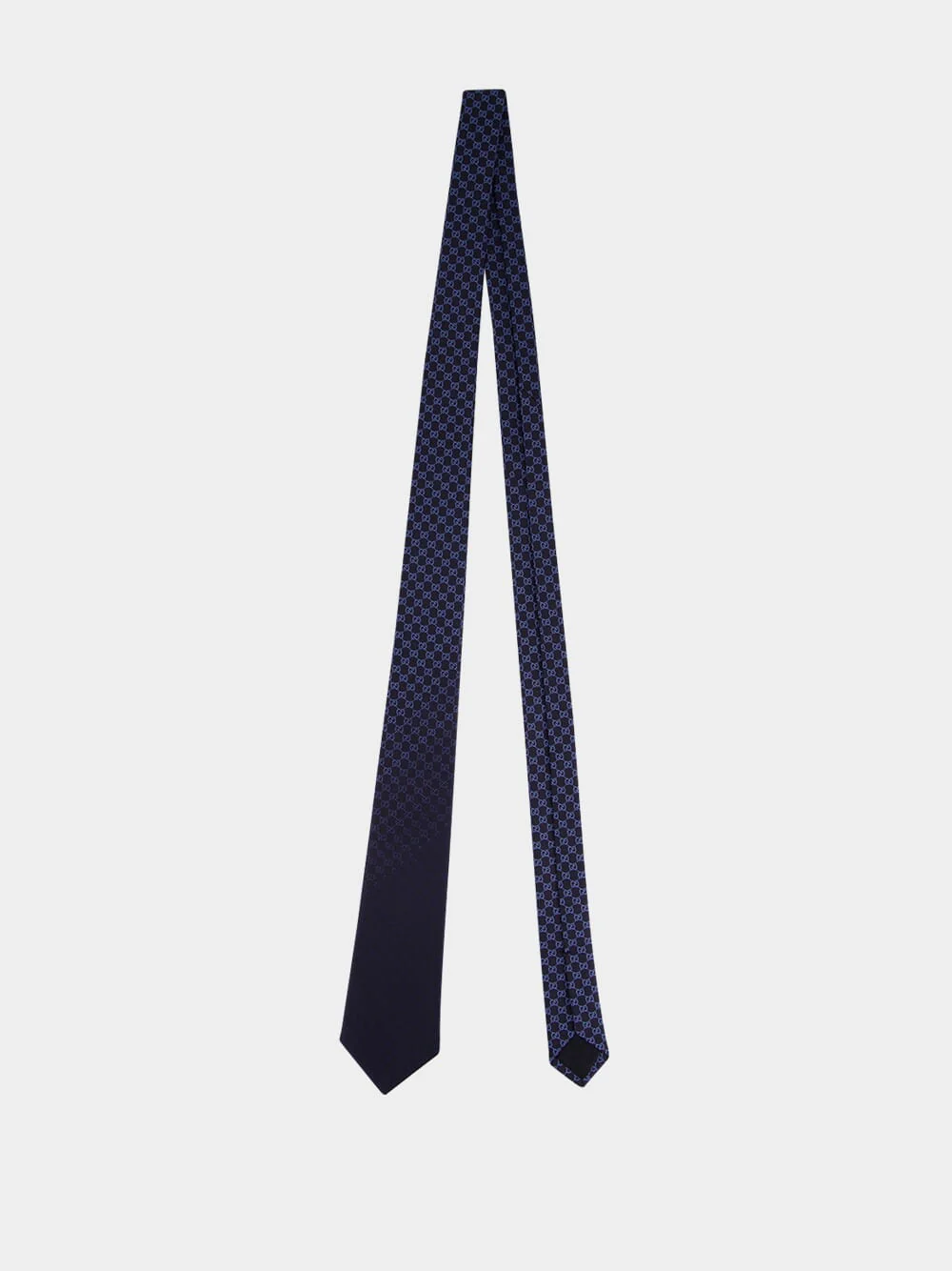 Dark Blue and Light Blue GG Silk Jacquard Tie - Image 3