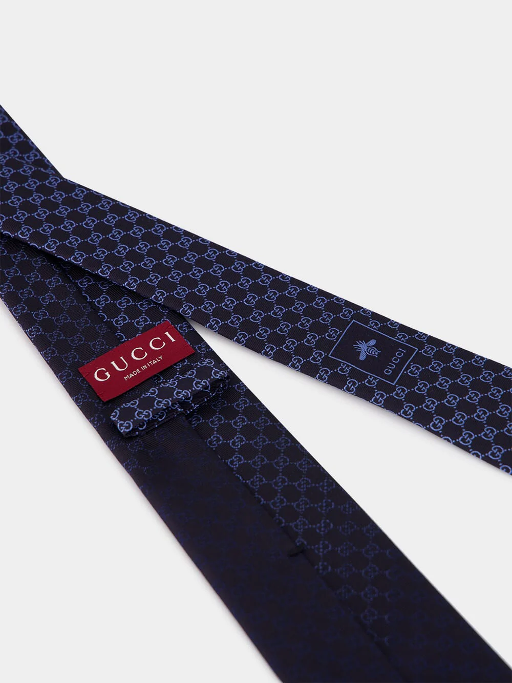 Dark Blue and Light Blue GG Silk Jacquard Tie - Image 4