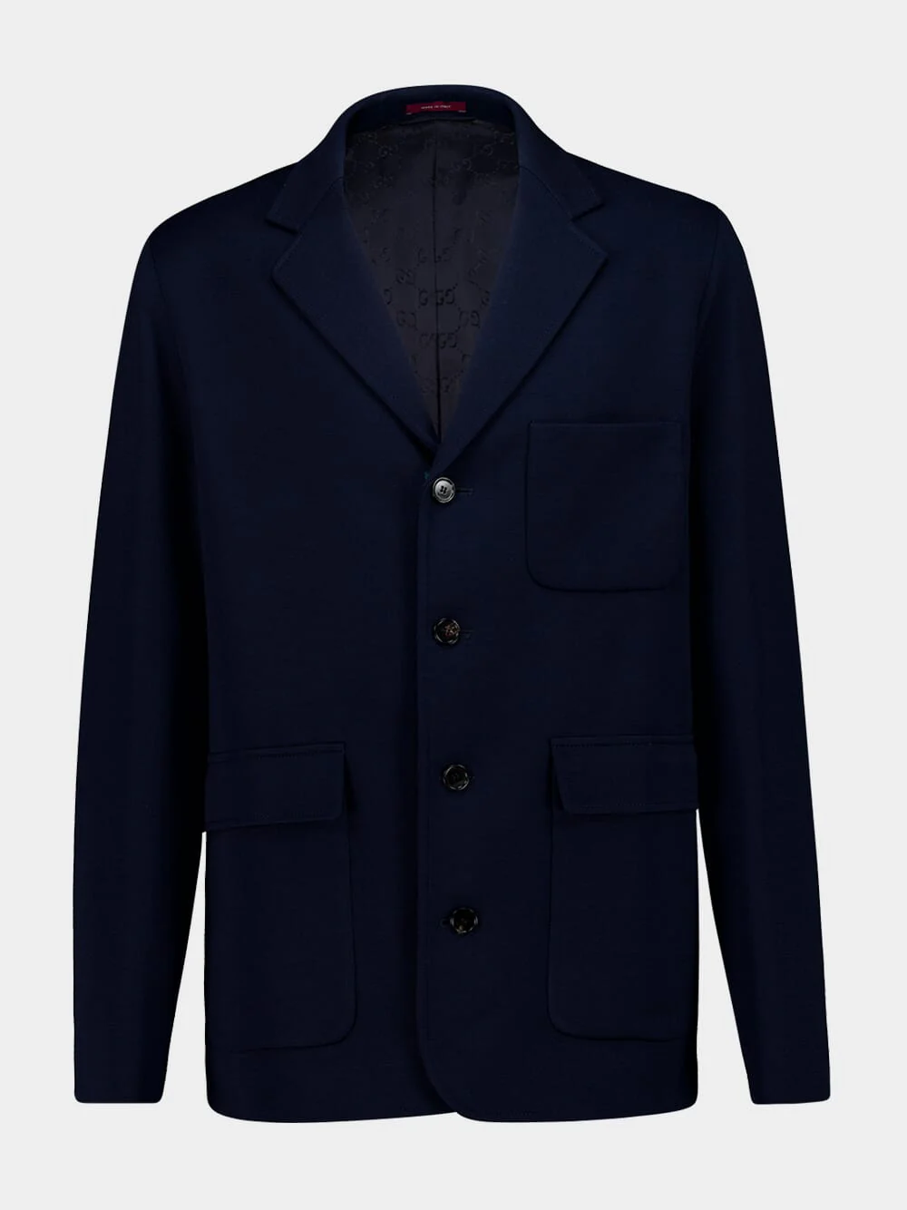 Dark Blue Cotton Jersey Blazer