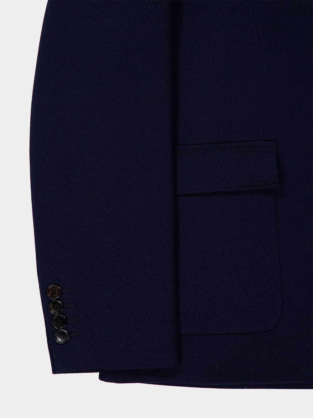 Dark Blue Cotton Jersey Blazer - Image 4