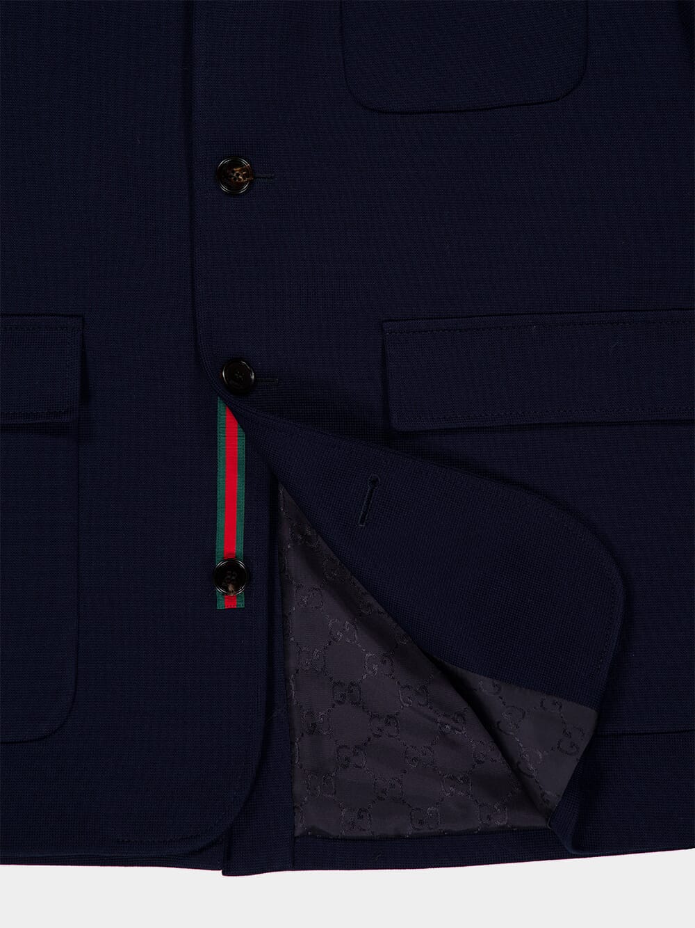 Dark Blue Cotton Jersey Blazer - Image 5