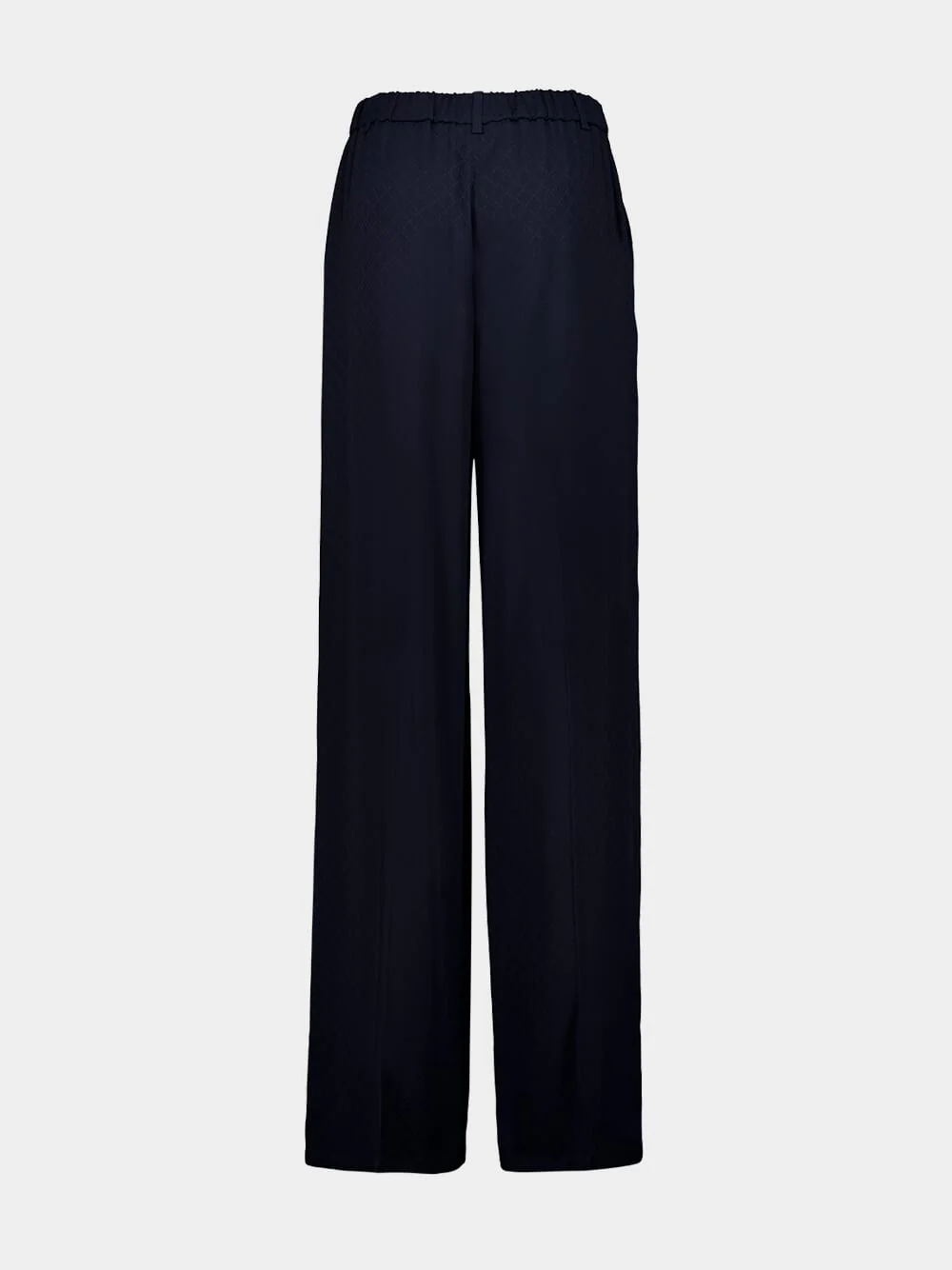 Dark Blue Diamond Silk Jacquard Trousers - Image 2