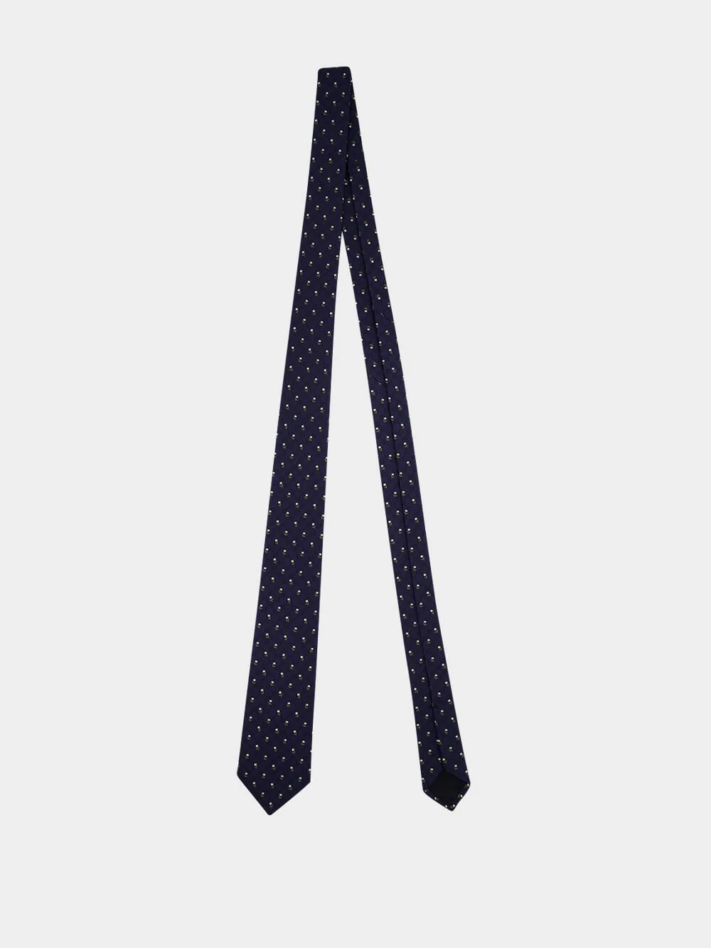 Dark Blue GG Floral Silk Tie - Image 2
