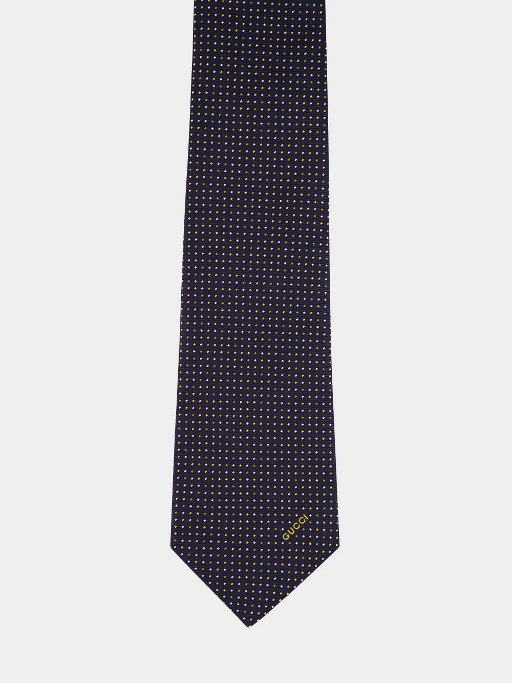 Dark Blue Gudots Jacquard Silk Tie - Image 3