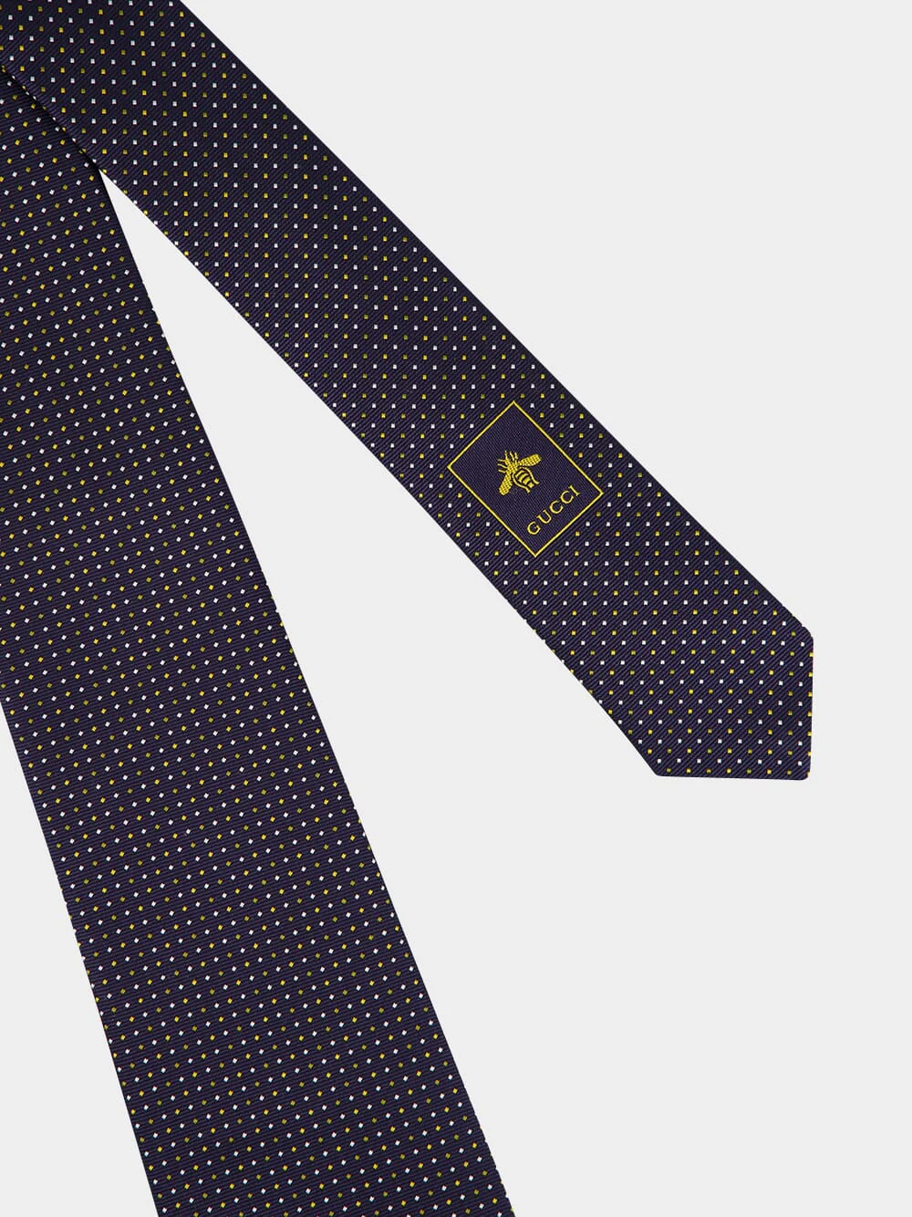 Dark Blue Gudots Jacquard Silk Tie - Image 4