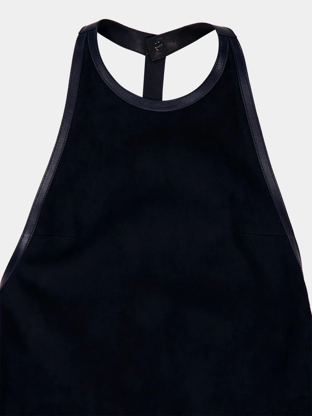 Dark Blue Suede Halterneck Dress - Image 3