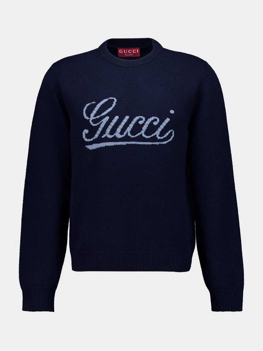 Dark Blue Wool Logo Knit Jumper