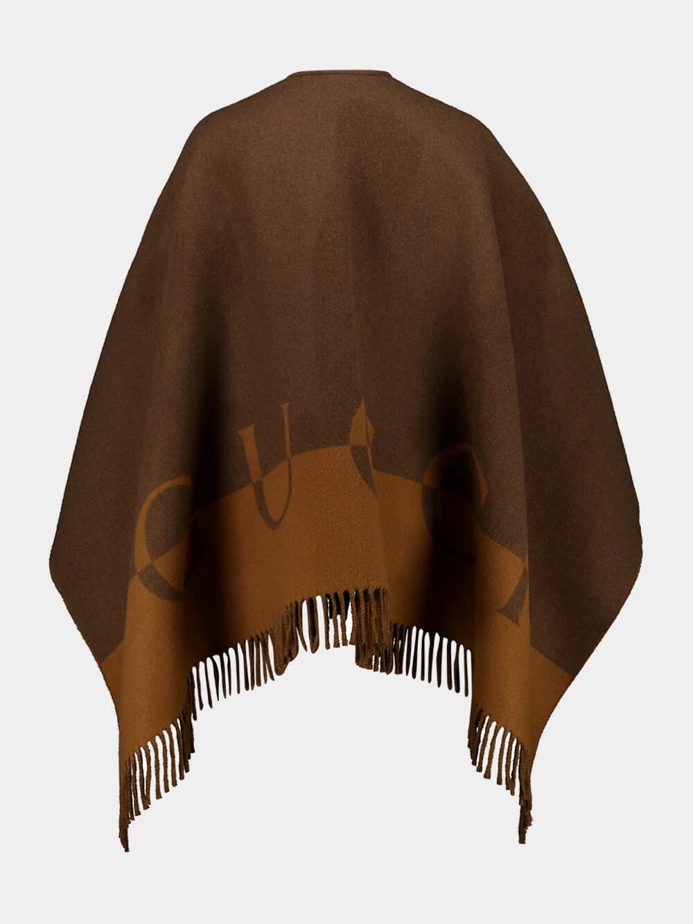 Dark Brown and Light Brown Wool Cashmere Cape - Image 2