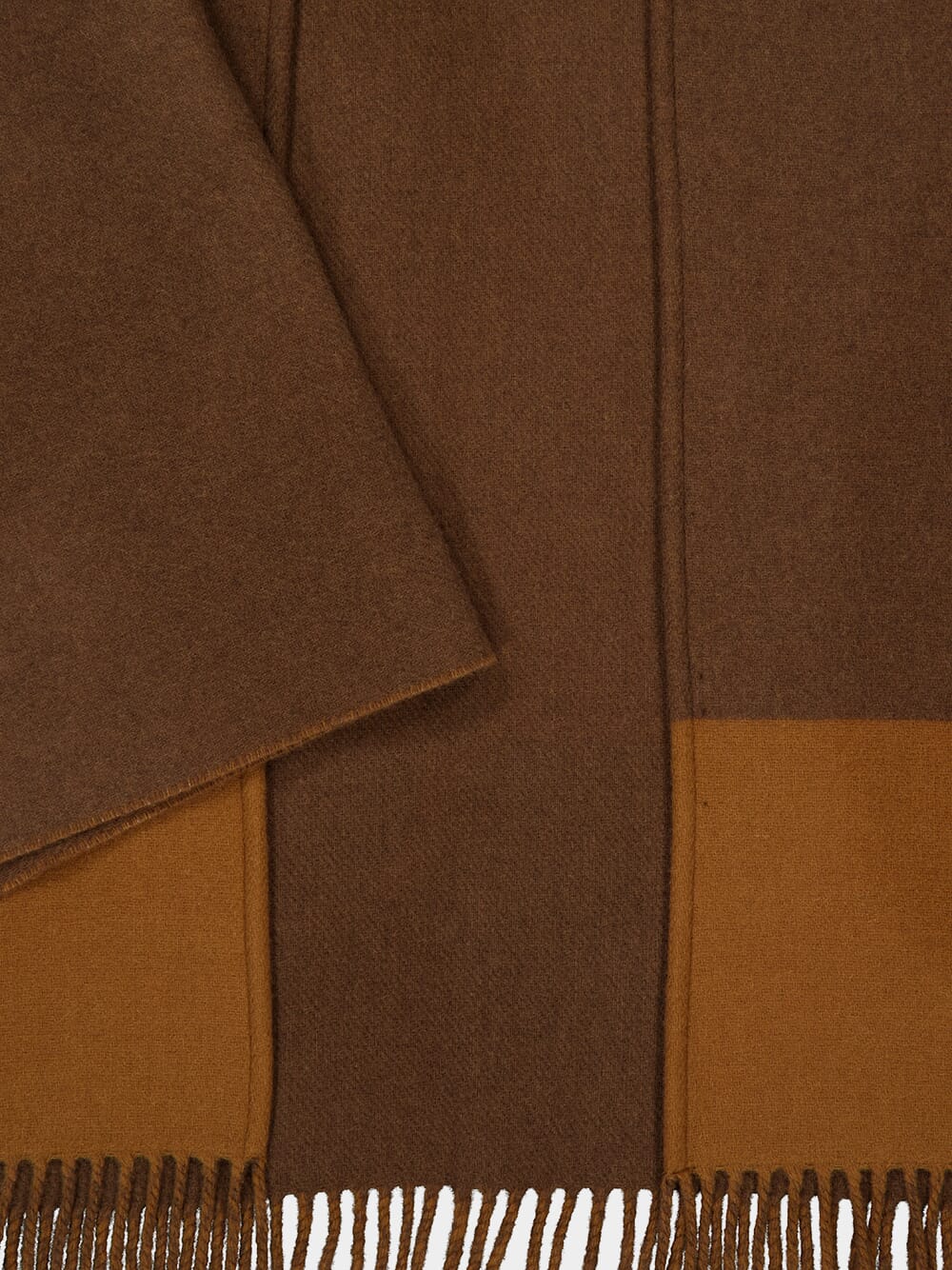 Dark Brown and Light Brown Wool Cashmere Cape - Image 3