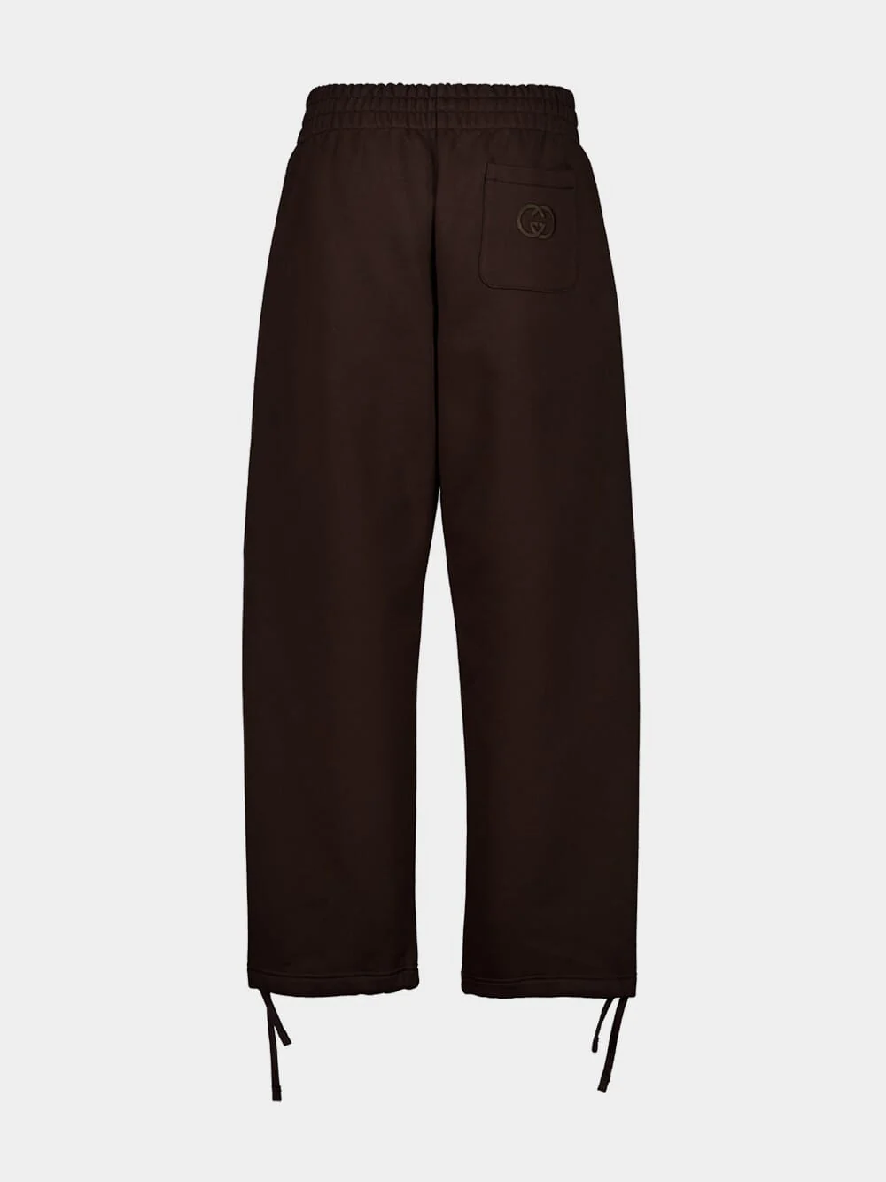 Dark Brown Cotton Jersey Joggers - Image 2
