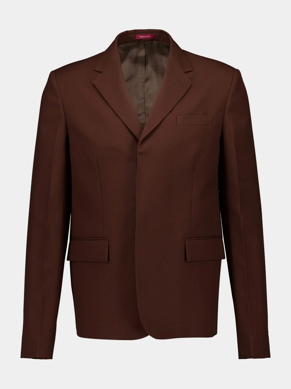 Dark Brown Embossed Wool Jacket