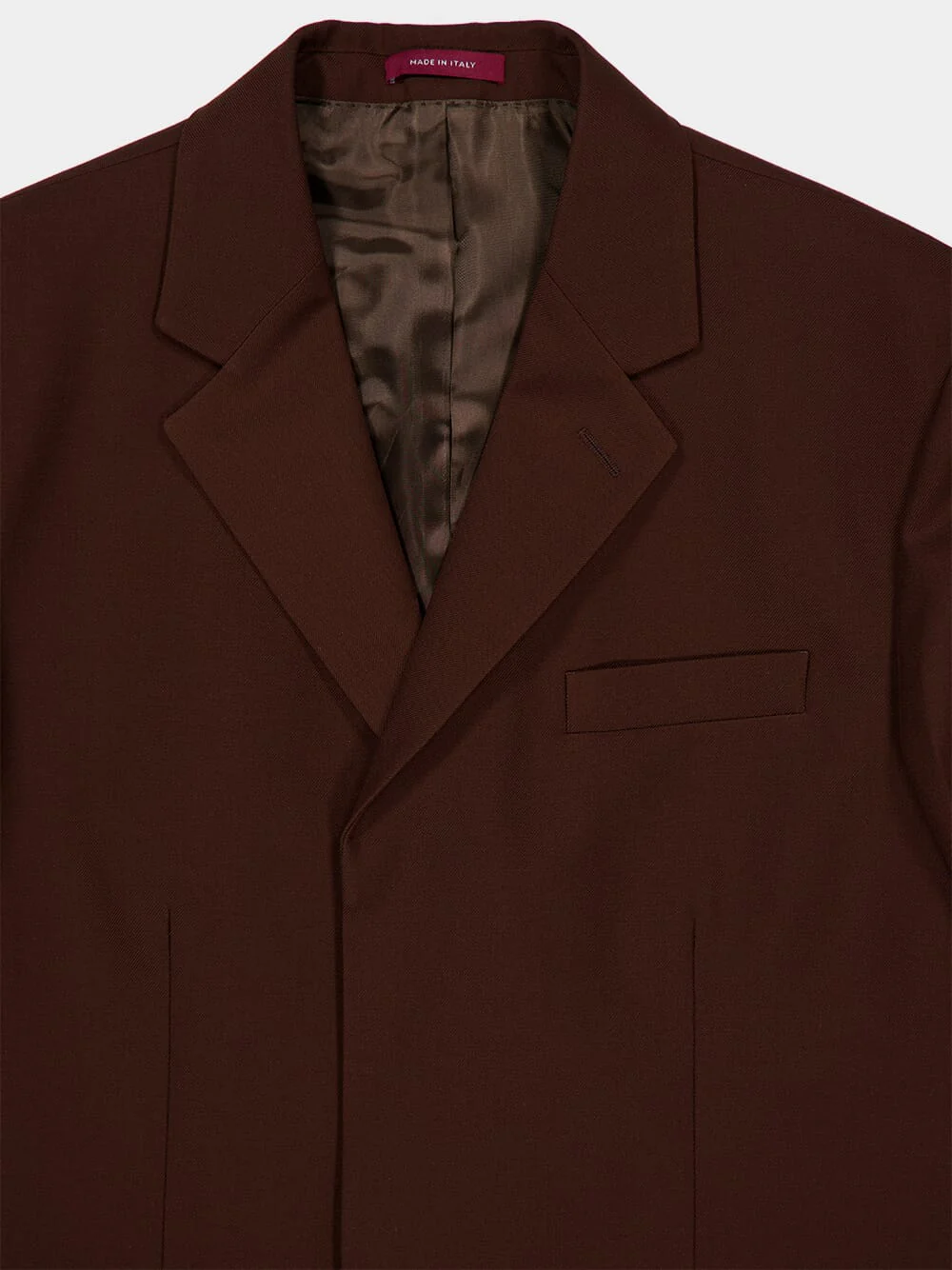 Dark Brown Embossed Wool Jacket - Image 3