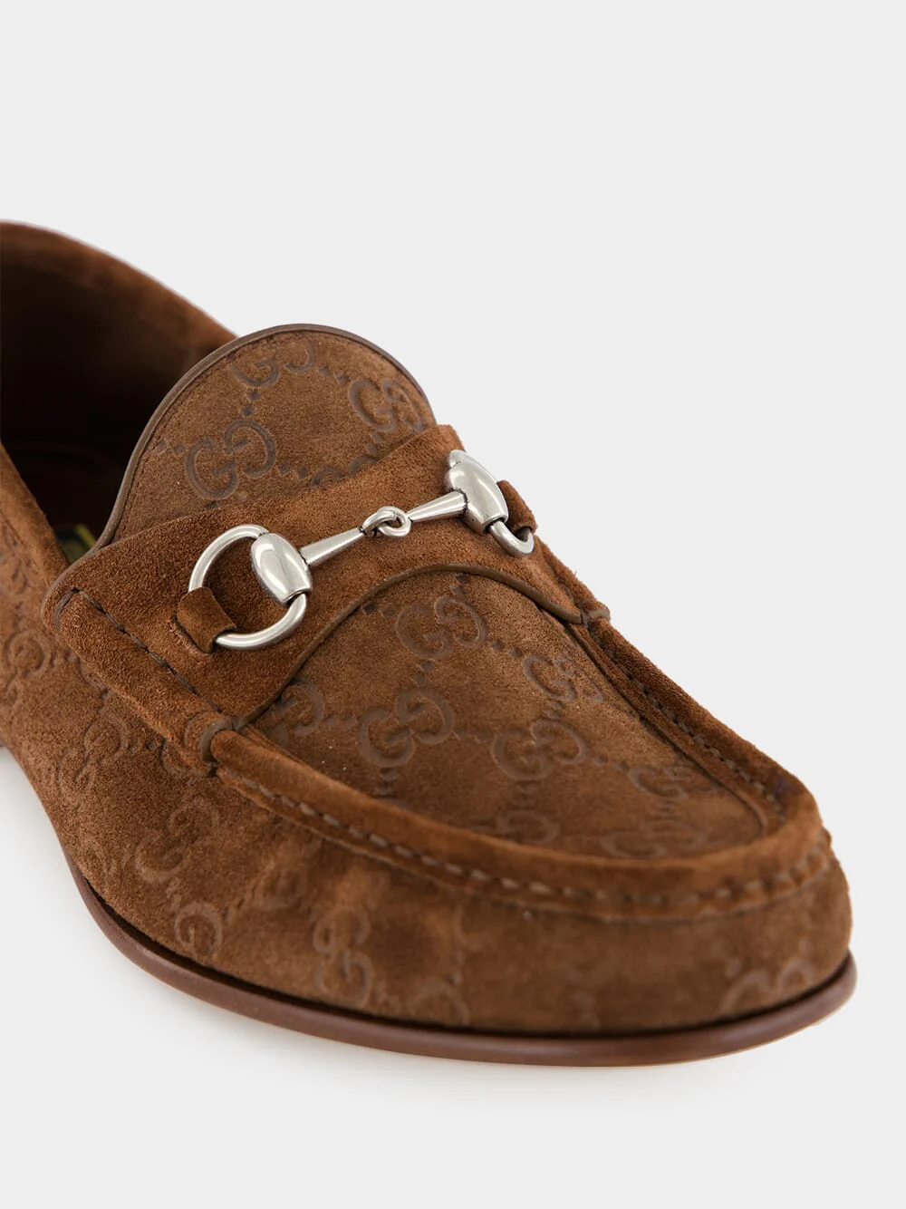 Dark Brown GG Suede Horsebit Loafer - Image 7