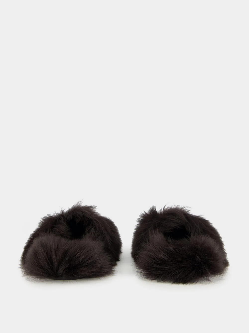 Dark Brown Shearling Buckle Sandals - Image 5