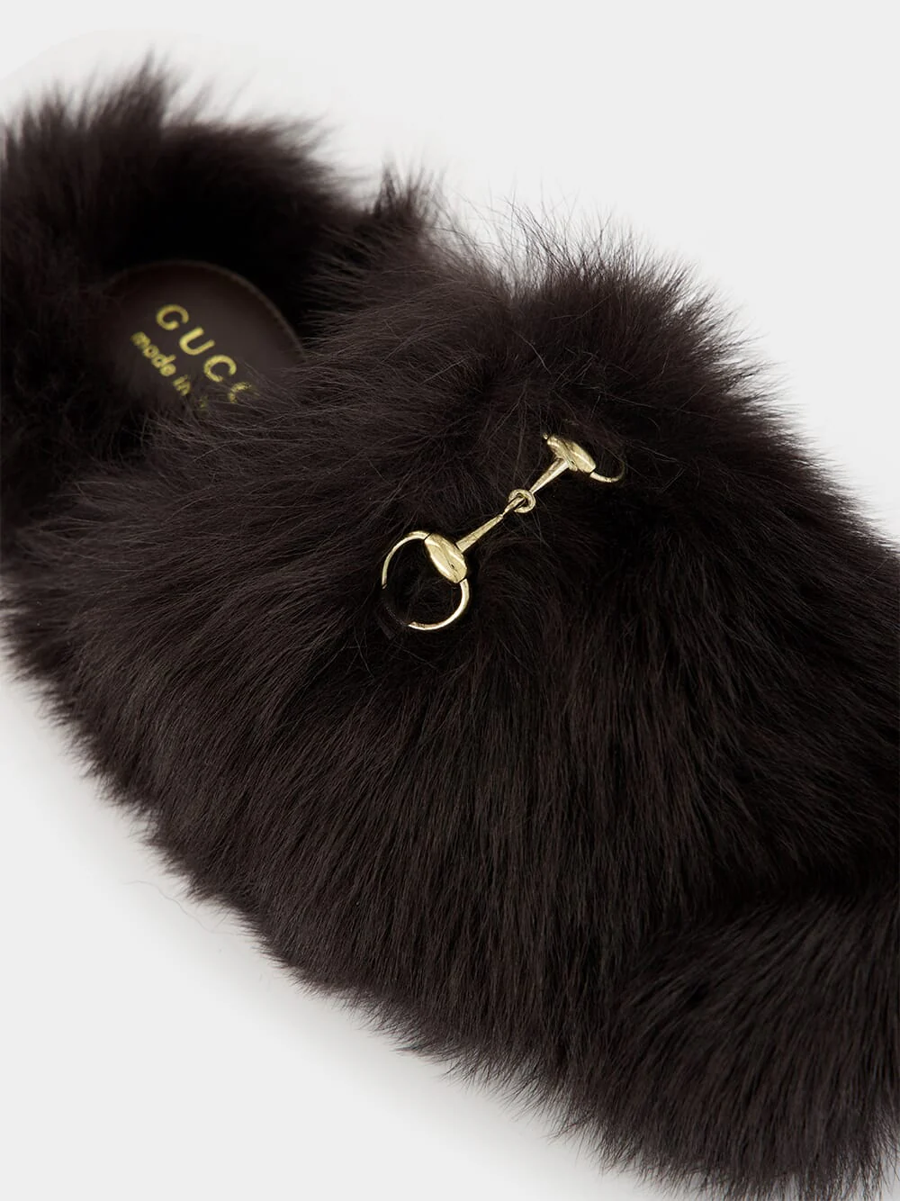 Dark Brown Shearling Buckle Sandals - Image 6