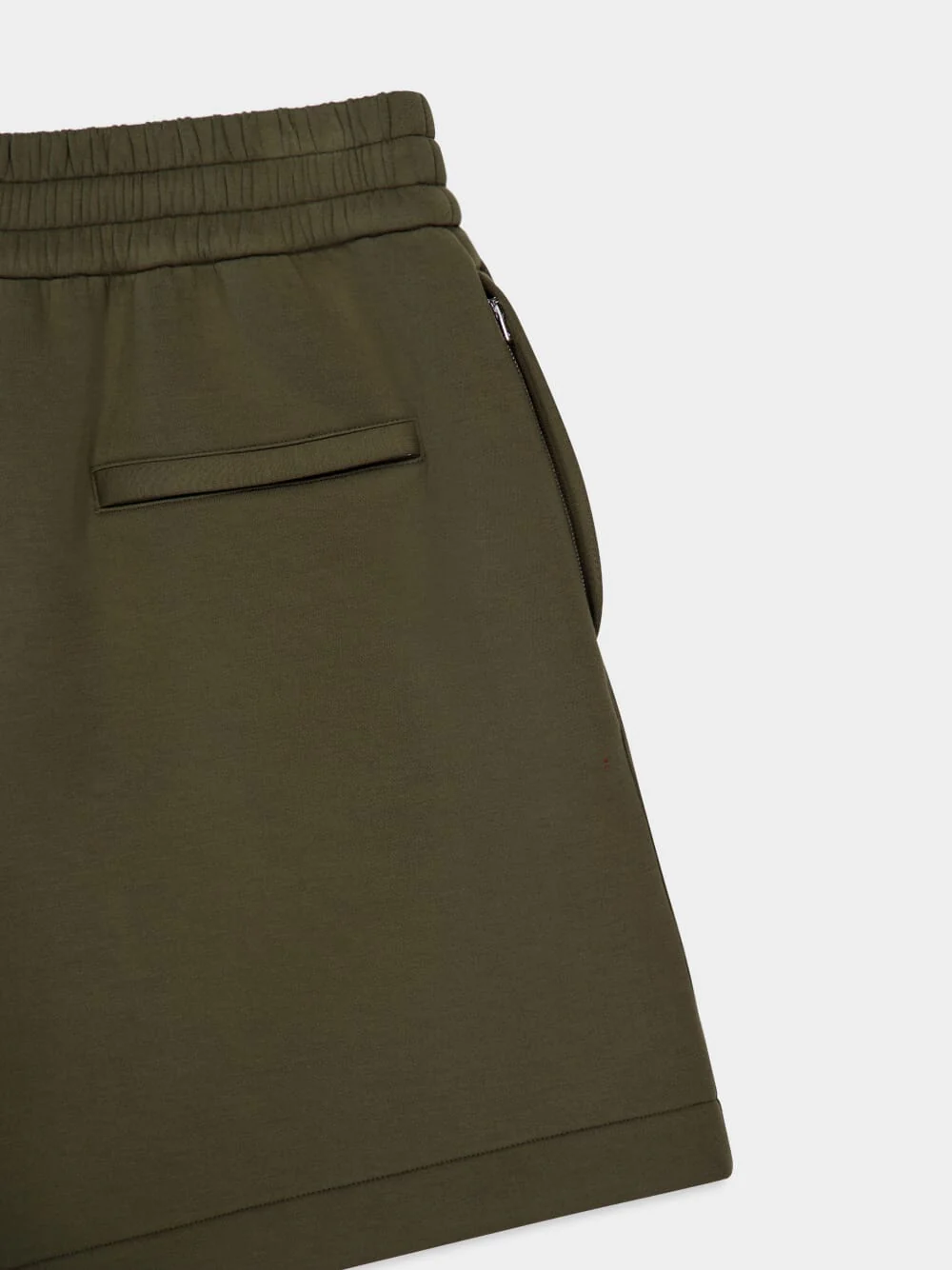 Dark Green Embroidered Jersey Shorts - Image 4