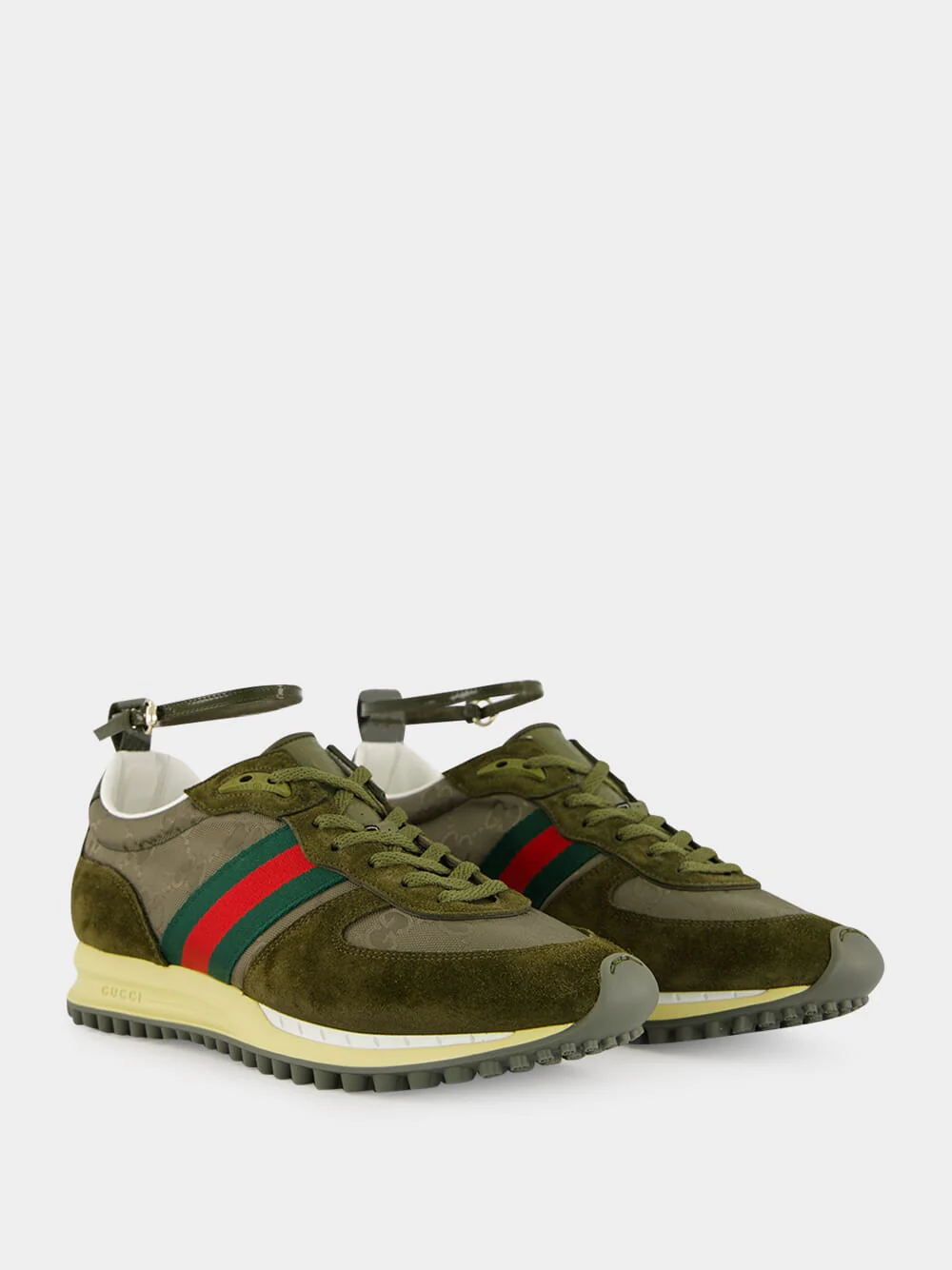 Dark Green GG Nylon Re-Motion Trainers - Image 3