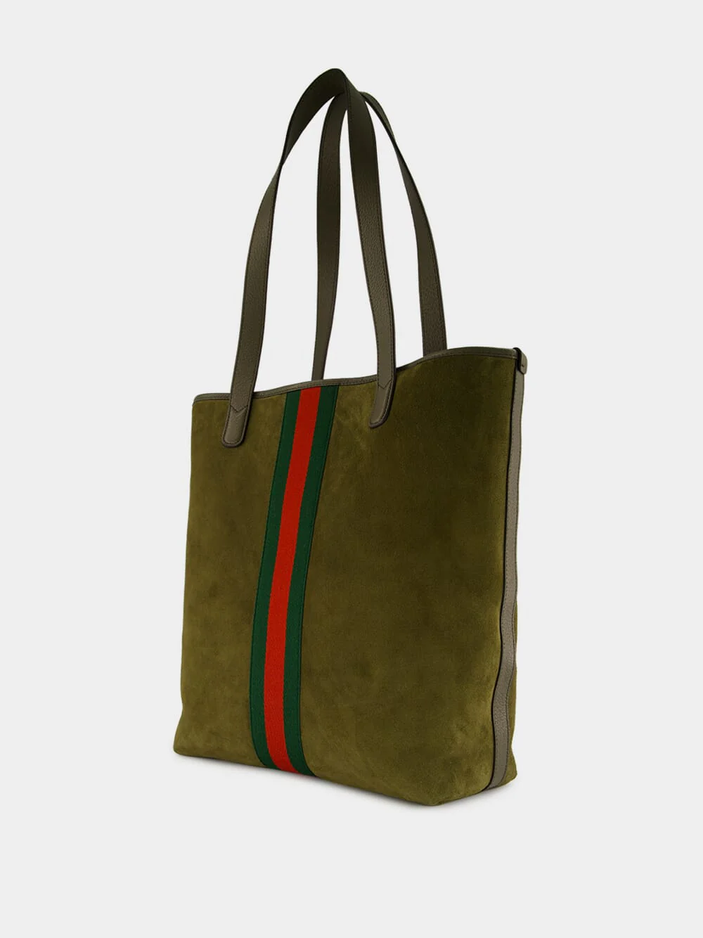 Dark Green Suede Ophidia Tote Bag - Image 4