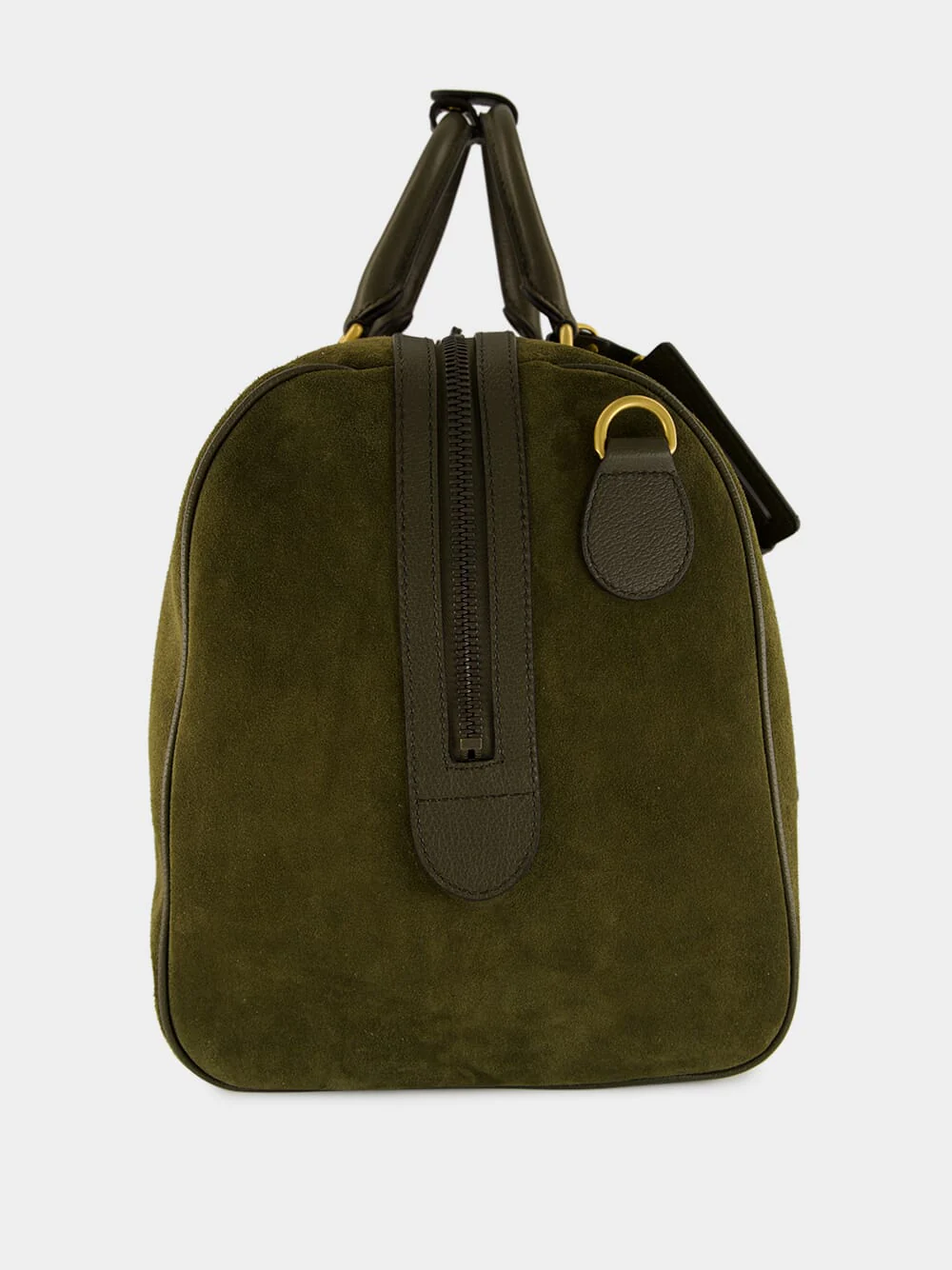 Dark Green Suede Savoy Duffle Bag - Image 4