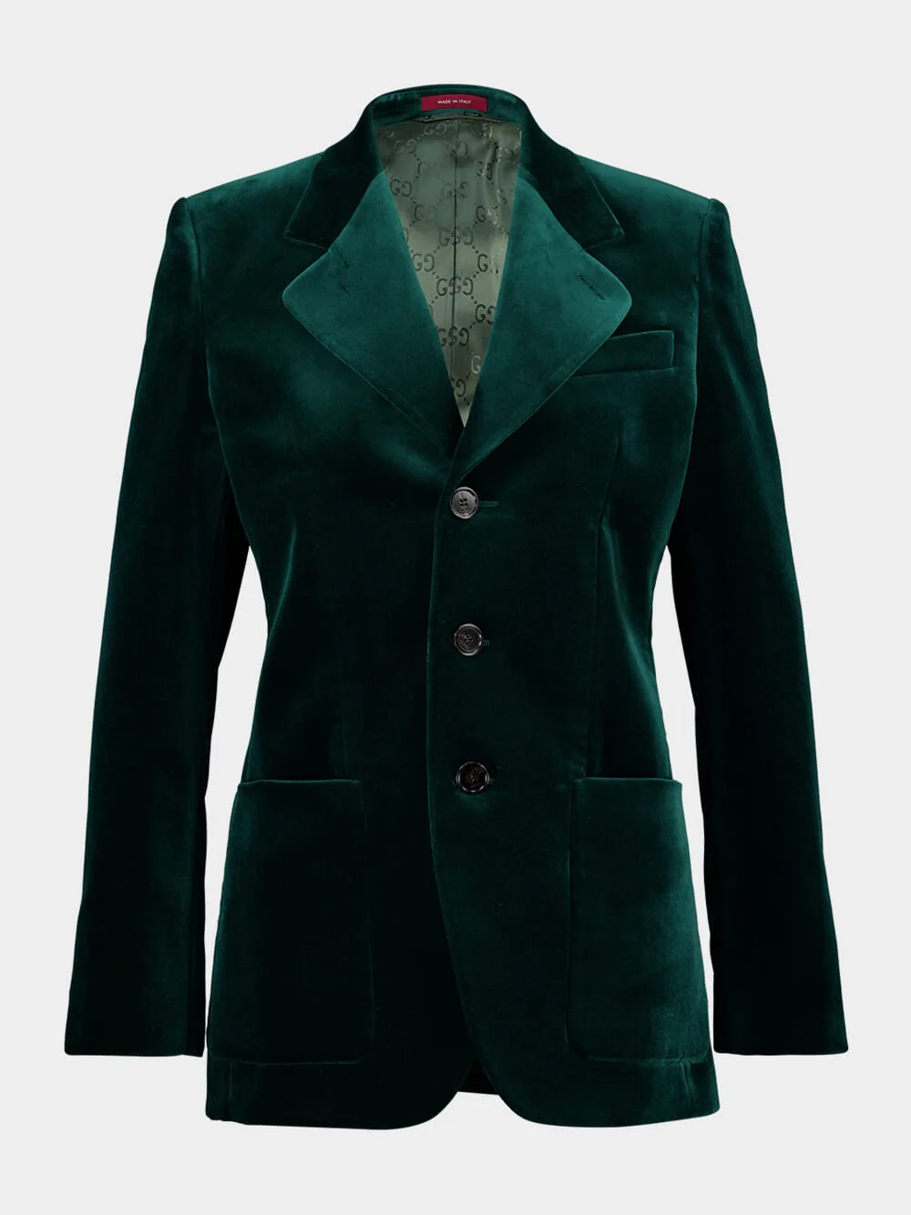 Dark Green Velvet Tailored Jacket