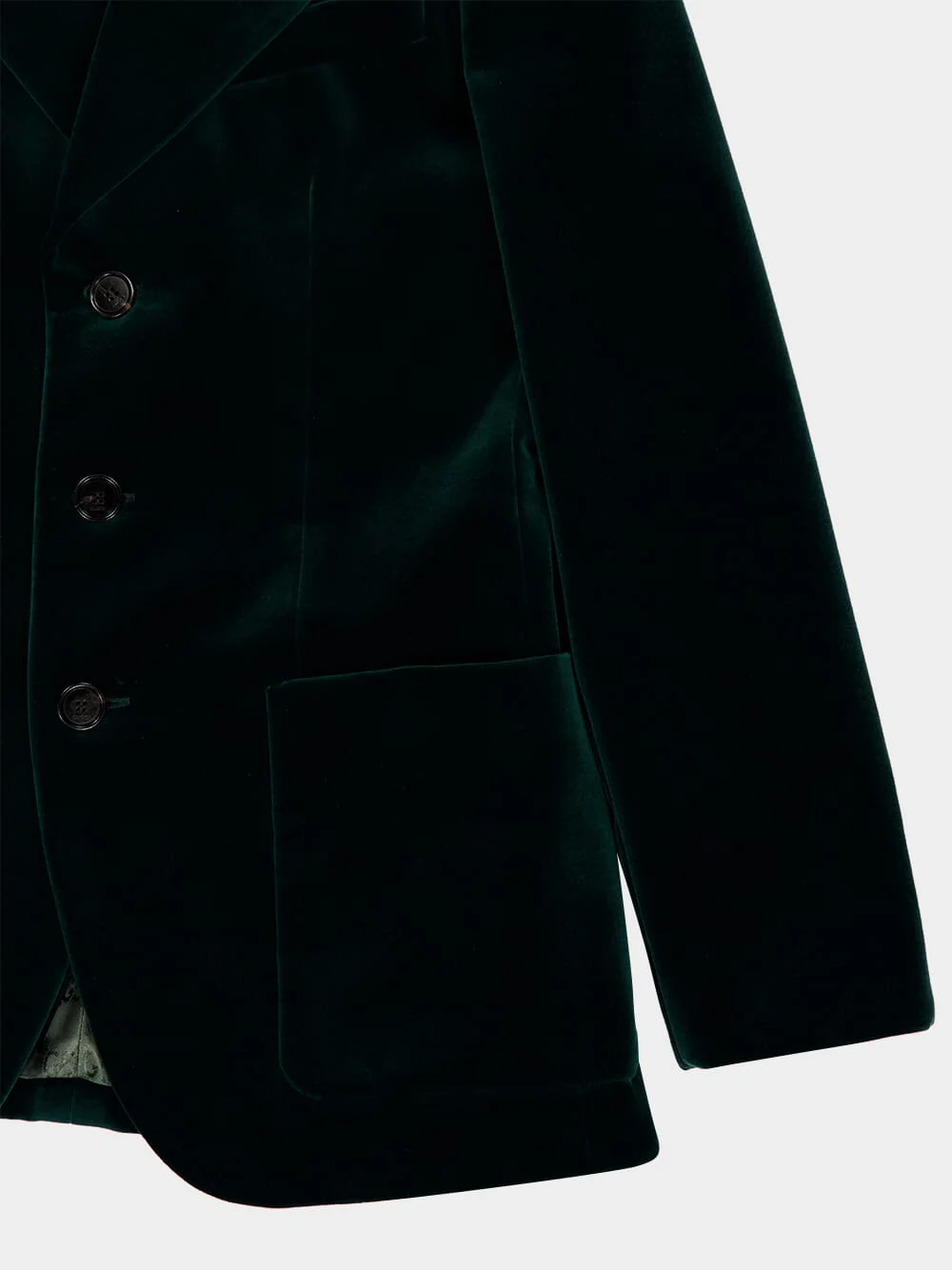 Dark Green Velvet Tailored Jacket - Image 4