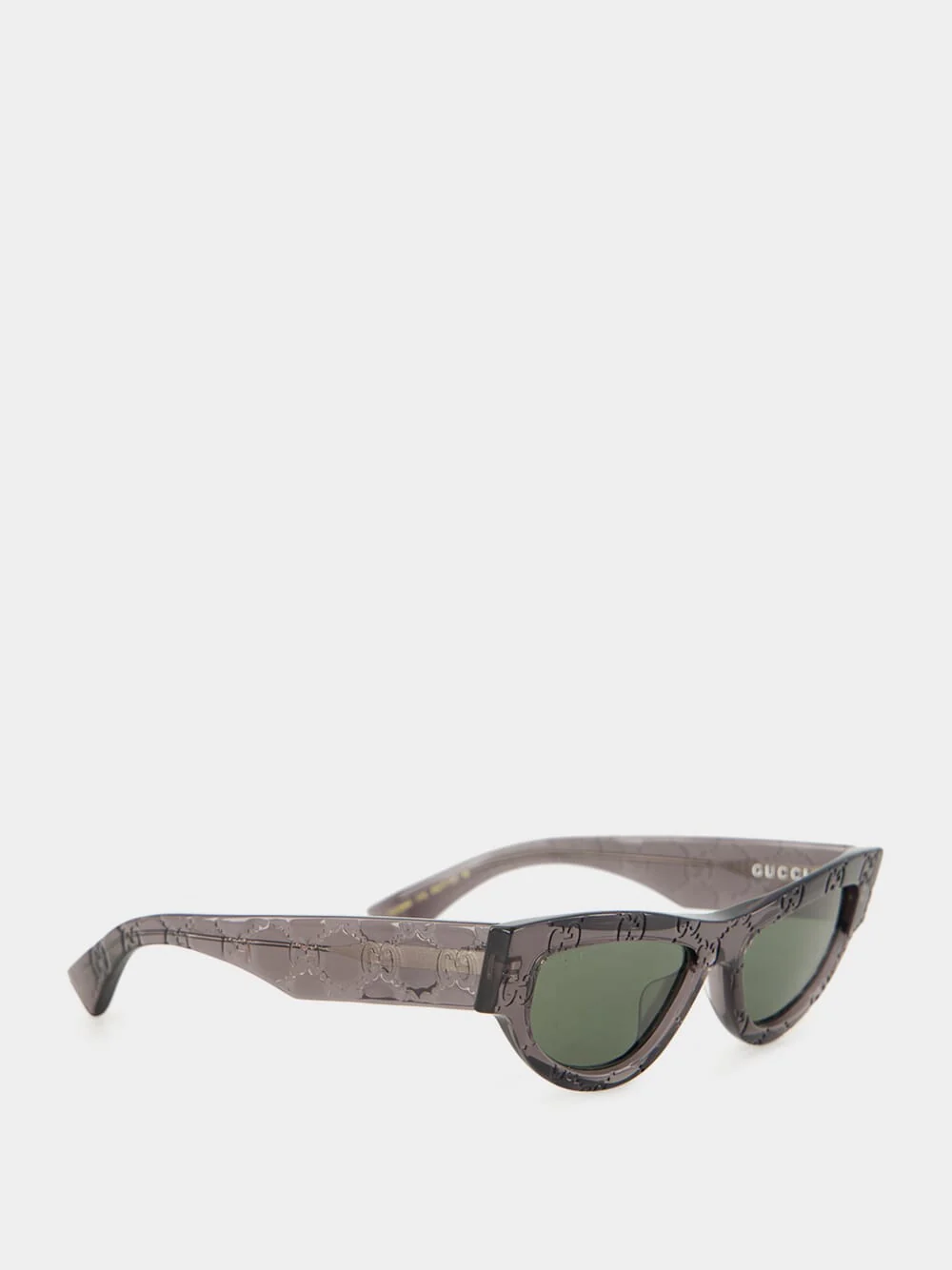 Dark Grey Cat Eye Sunglasses with GG Motif - Image 2