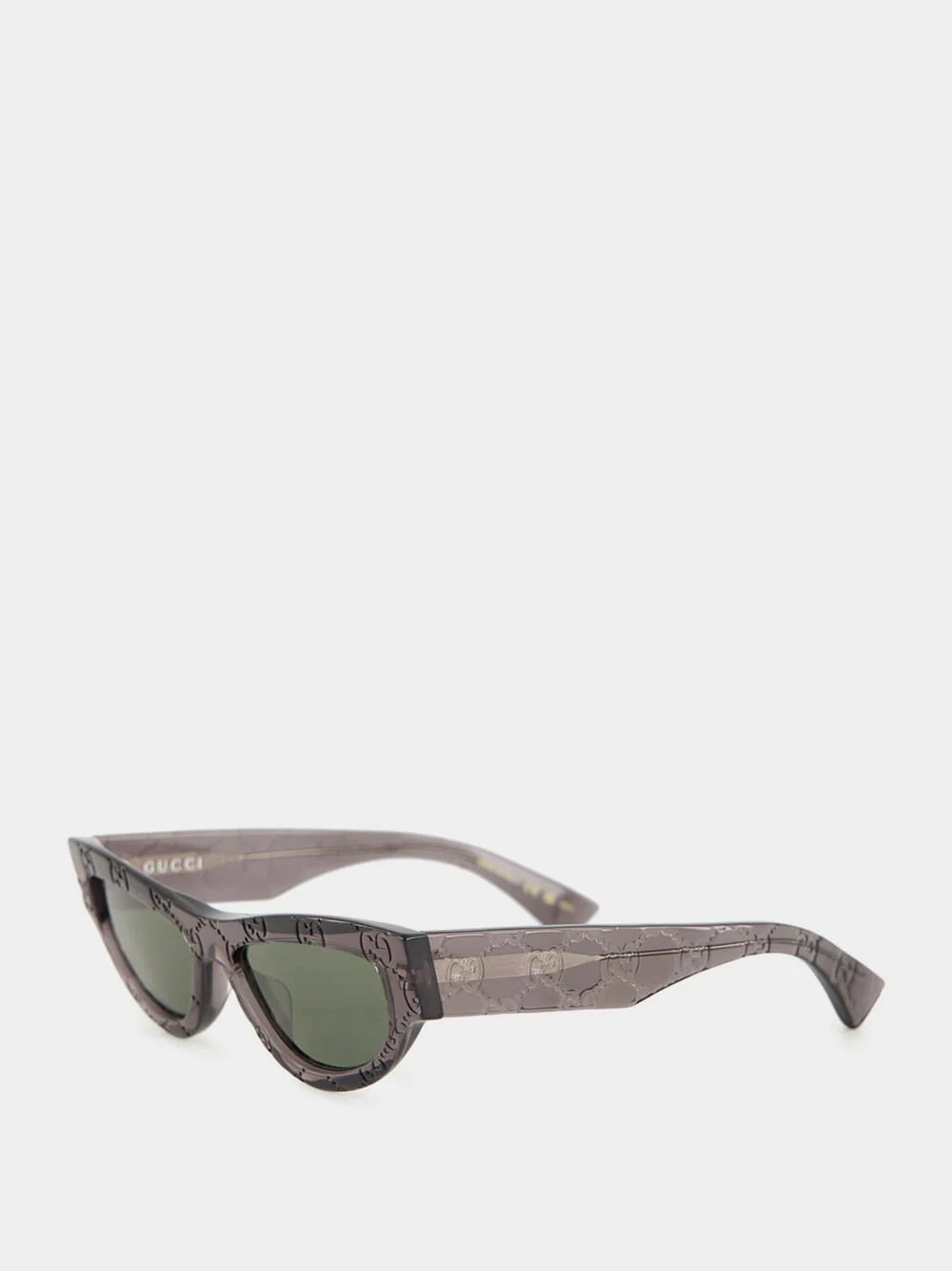 Dark Grey Cat Eye Sunglasses with GG Motif - Image 3