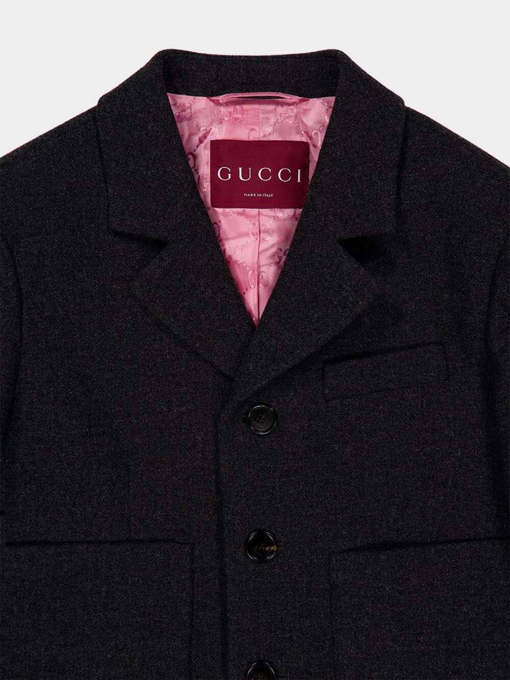 Dark Grey Heavy Wool Flannel Jacket - Image 3