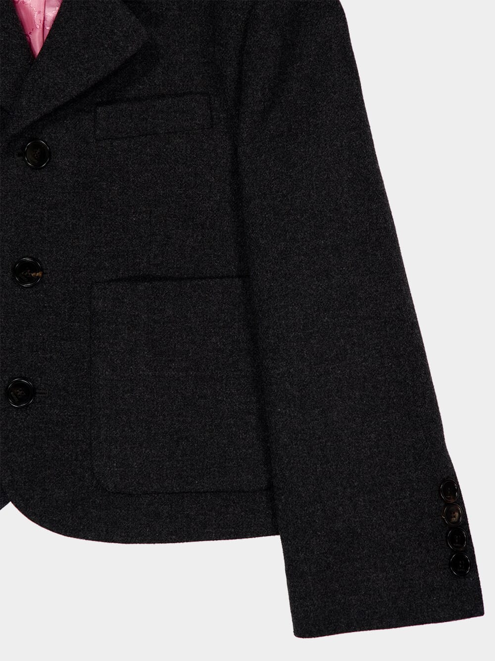 Dark Grey Heavy Wool Flannel Jacket - Image 4