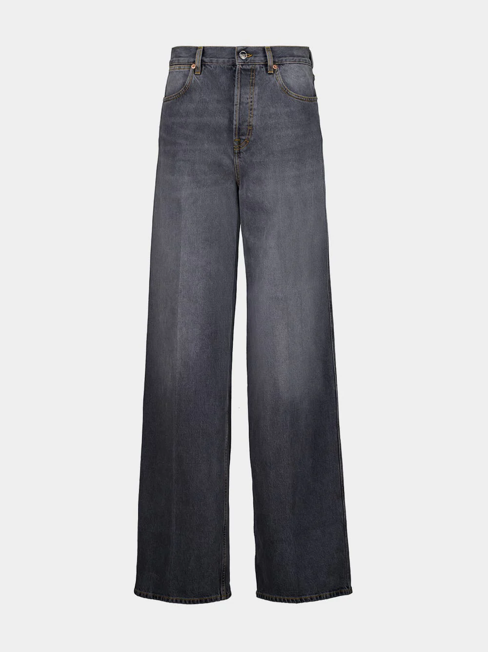 Dark Grey Wide-Leg Denim Trousers