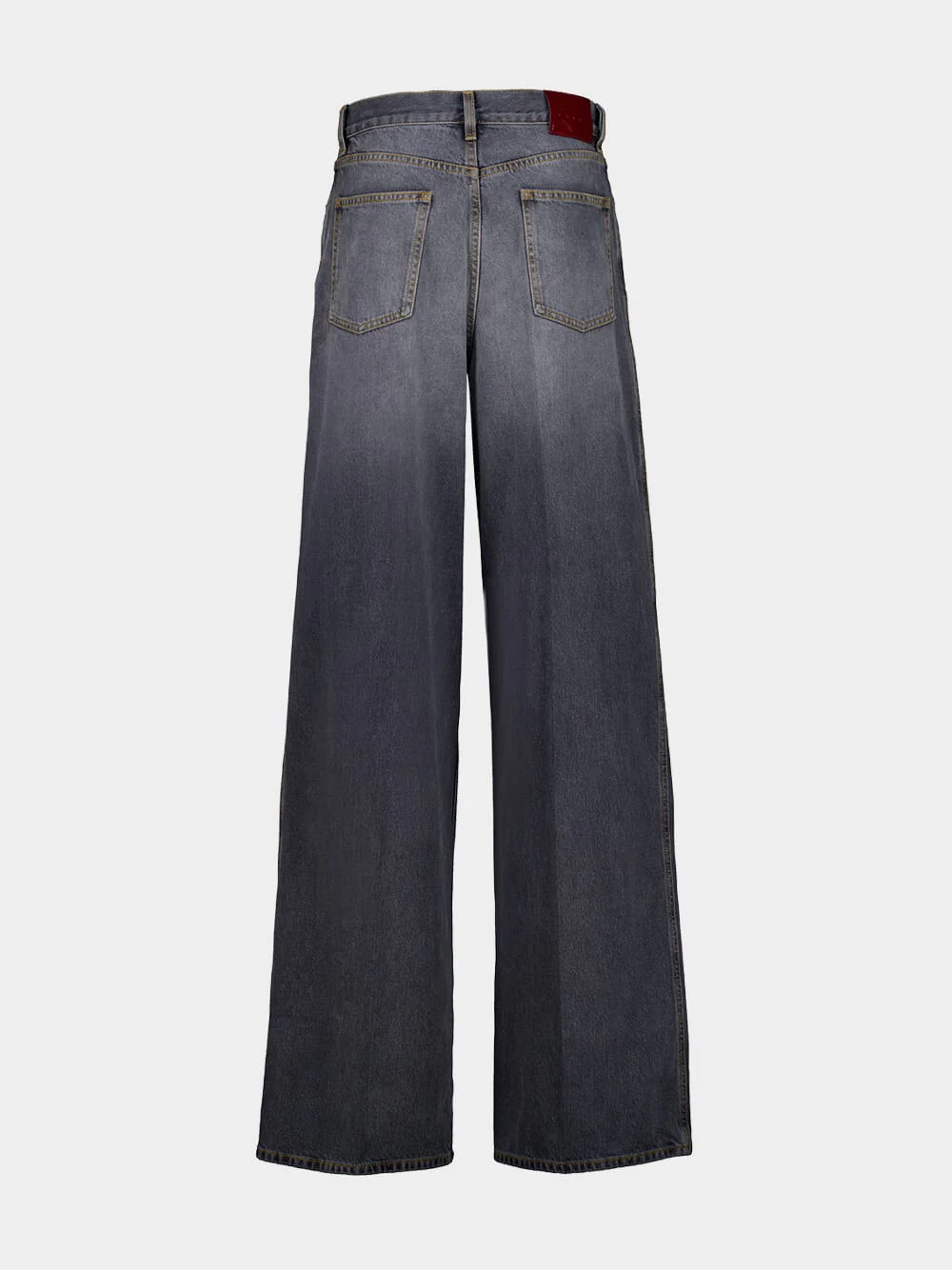 Dark Grey Wide-Leg Denim Trousers - Image 2
