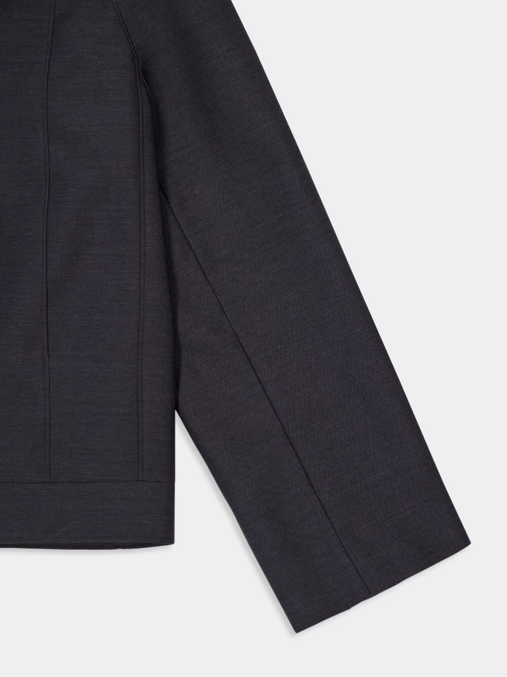Dark Grey Wool Bomber Jacket - Image 4
